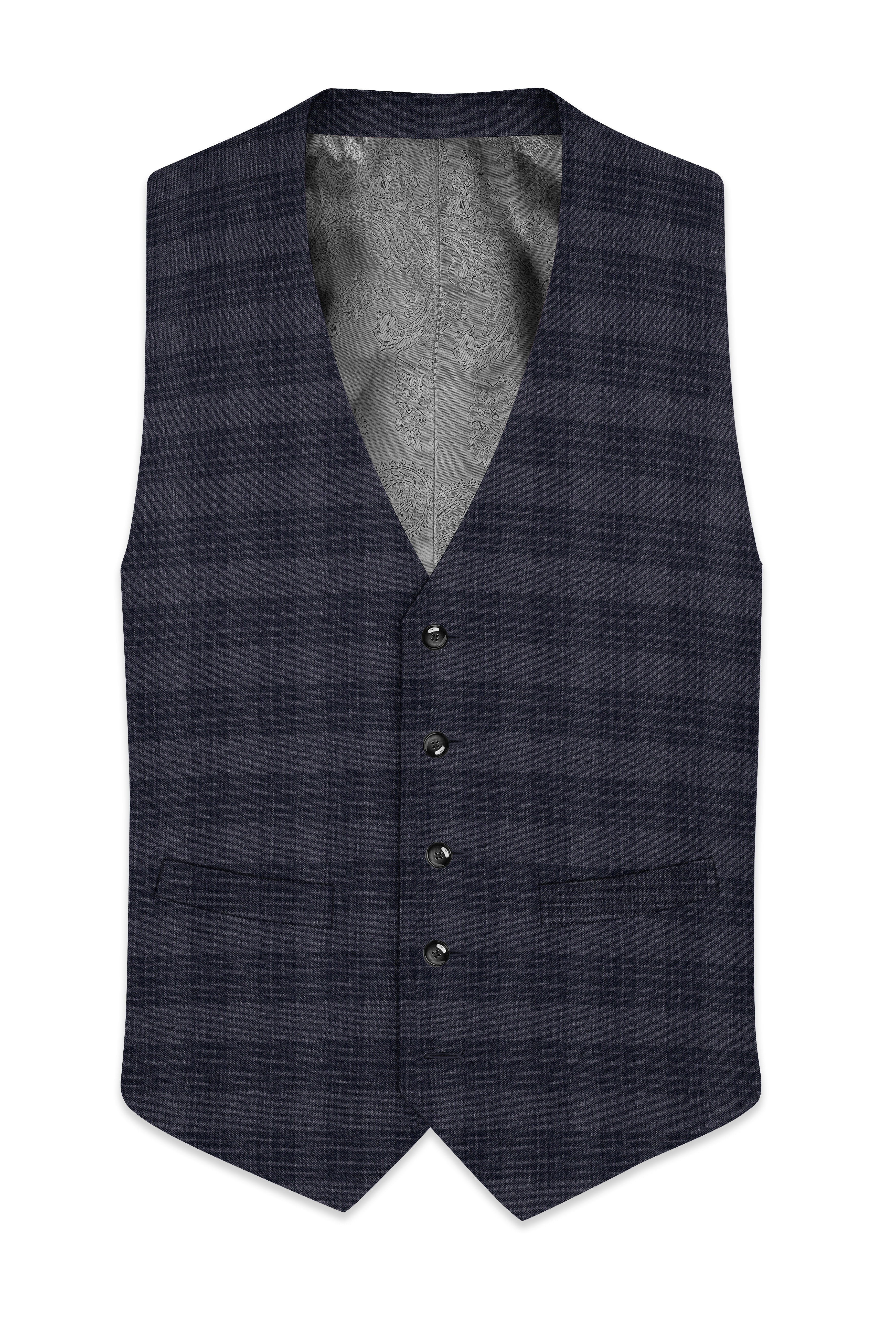 Tuna Gray Plaid Waistcoat