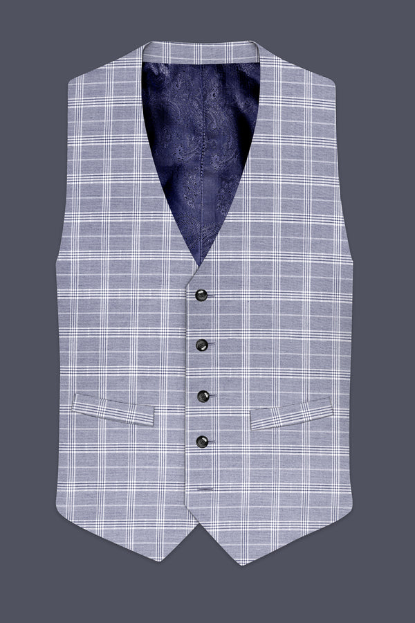 Monsoon Steel Gray Plaid Waistcoat