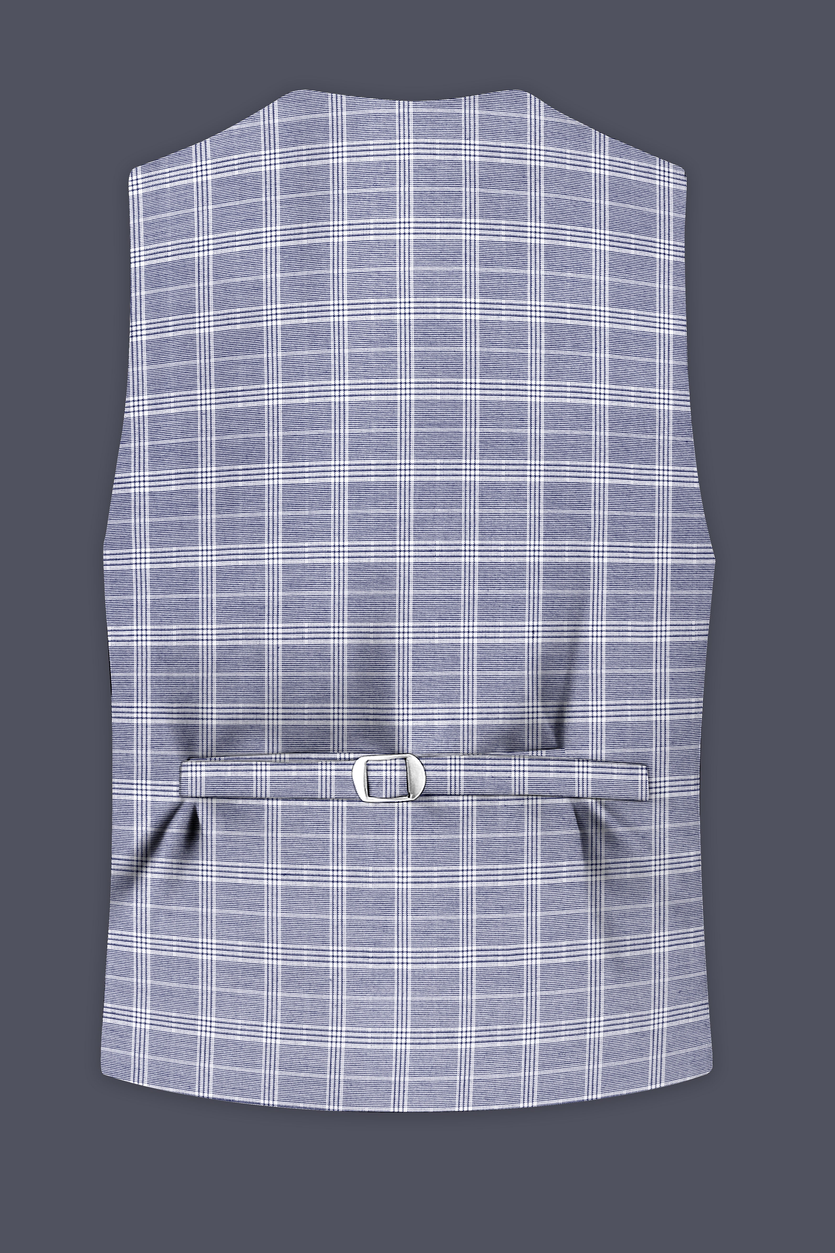 Monsoon Steel Gray Plaid Waistcoat