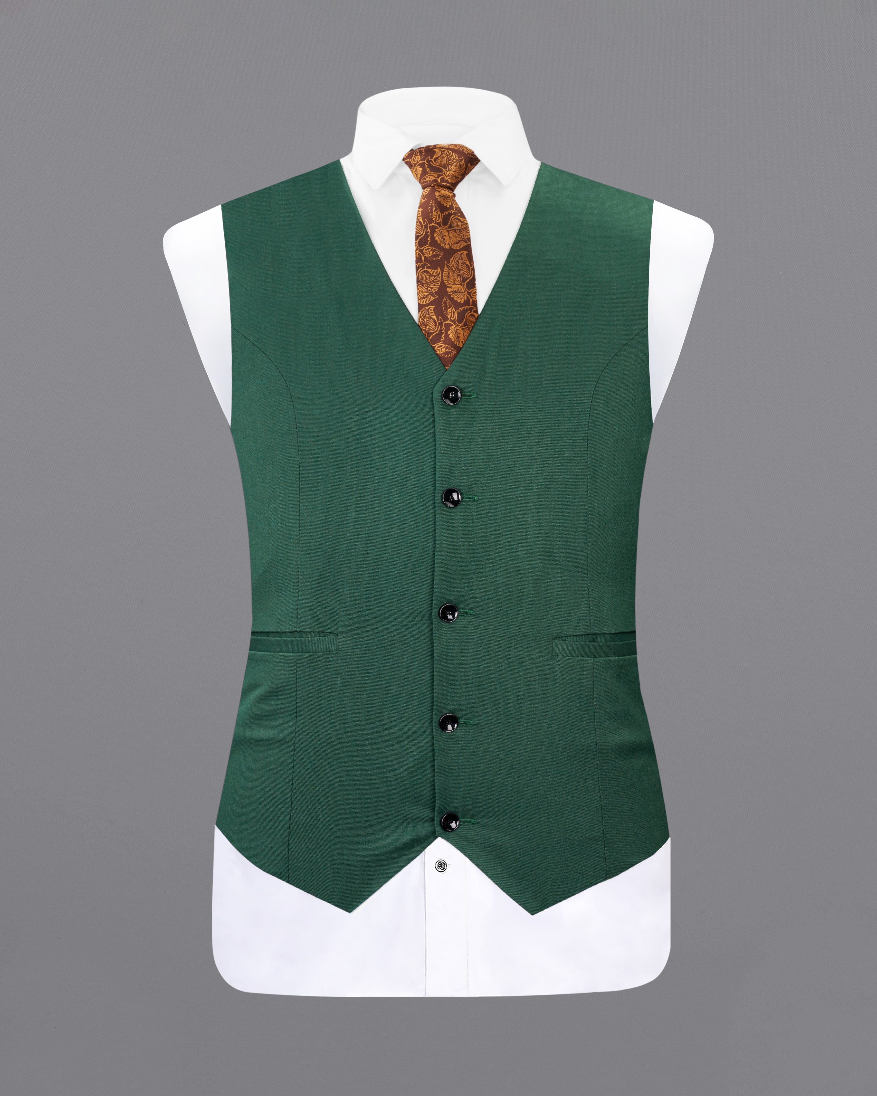 Everglade Green Wool Rich Stretchable Waistcoat V2710-36, V2710-38, V2710-40, V2710-42, V2710-44, V2710-46, V2710-48, V2710-50, V2710-52, V2710-54, V2710-56, V2710-58, V2710-60