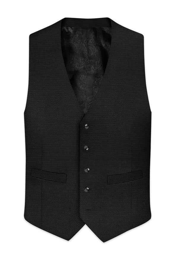 Merline Dark Brown Dobby Textured Waistcoat