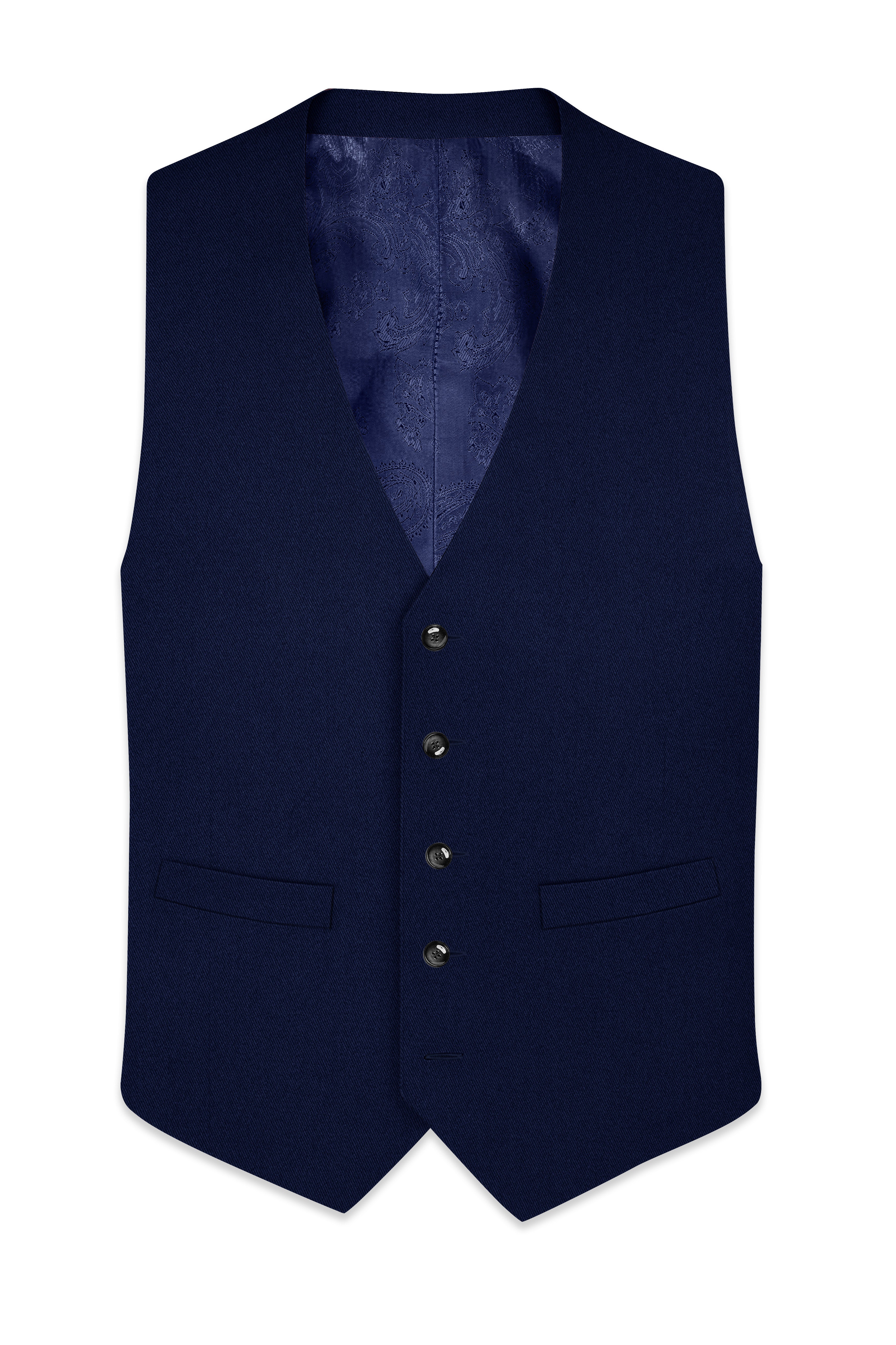 Mirage Blue Wool Rich  Waistcoat