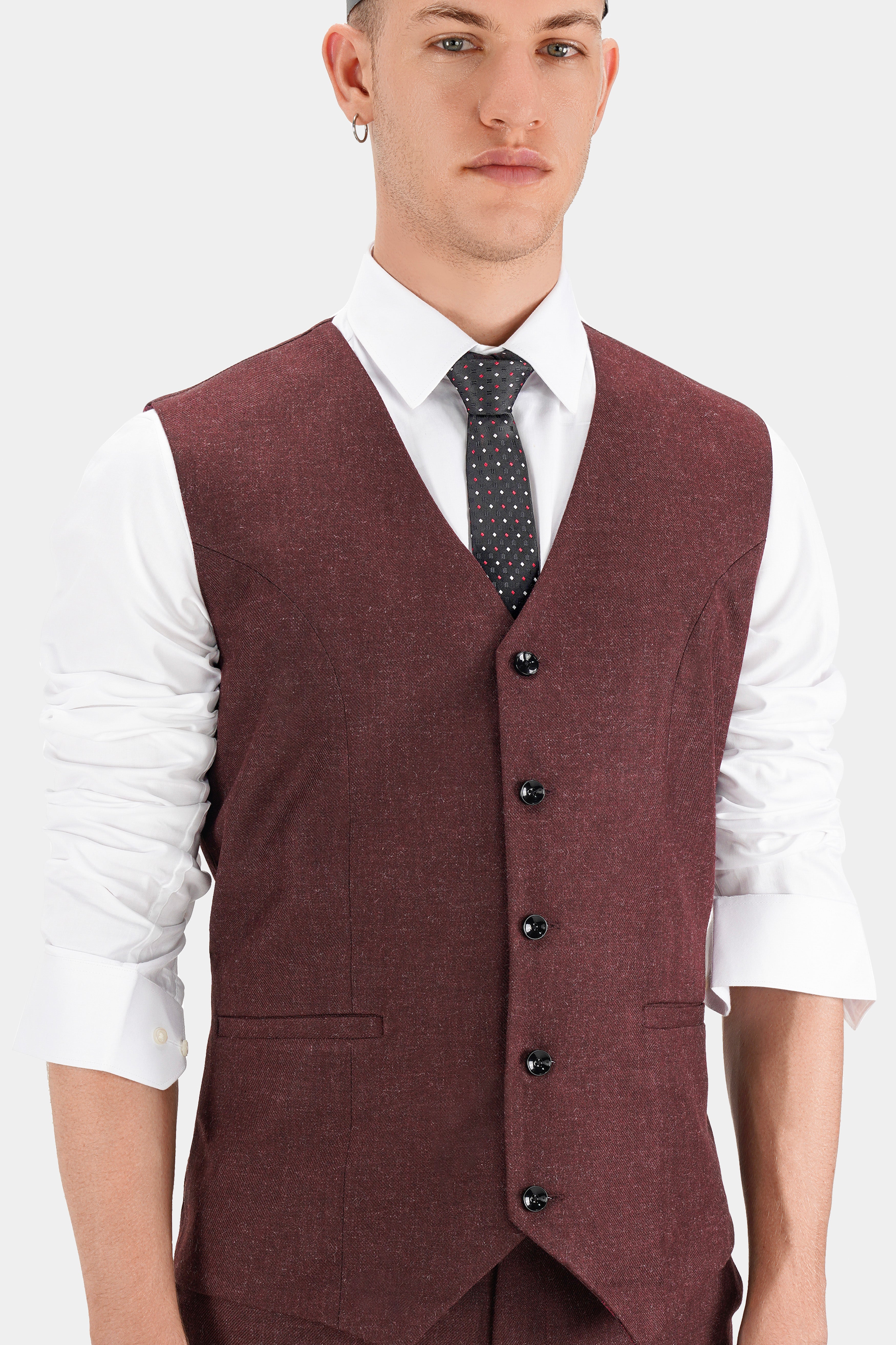 Mens on sale maroon waistcoat