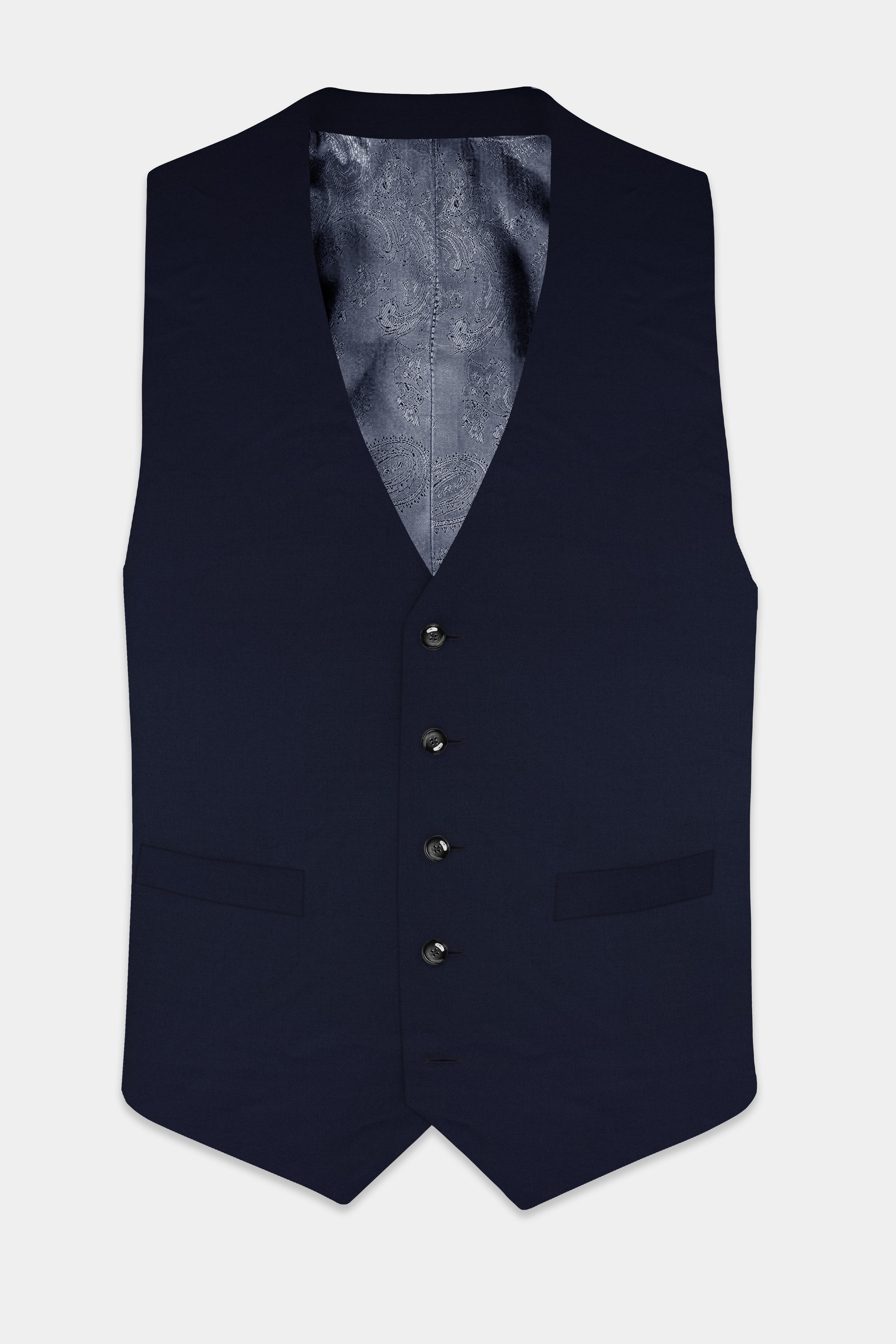 Mirage Blue Wool Rich Waistcoat