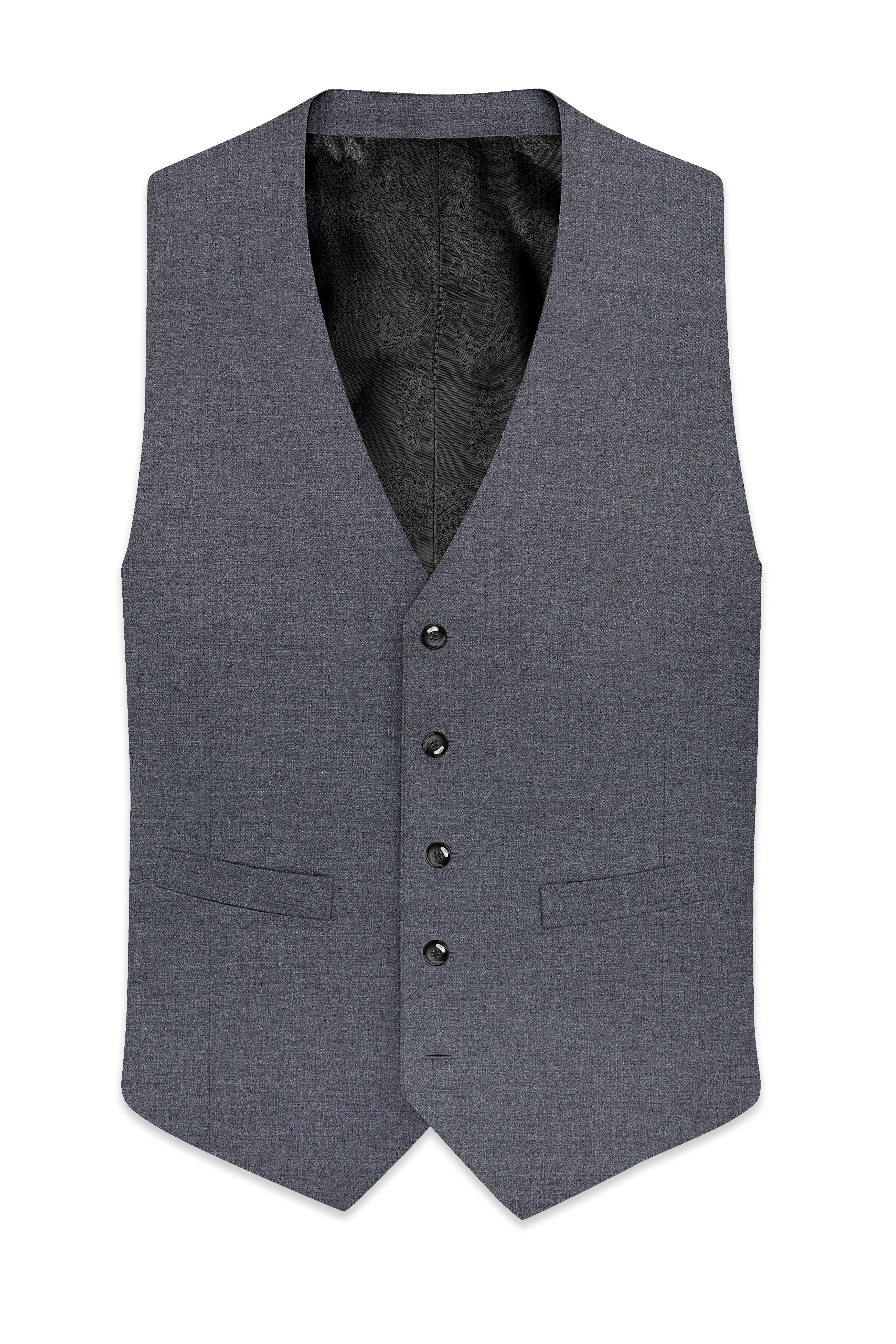 Fuscous Gray Wool Rich Waistcoat