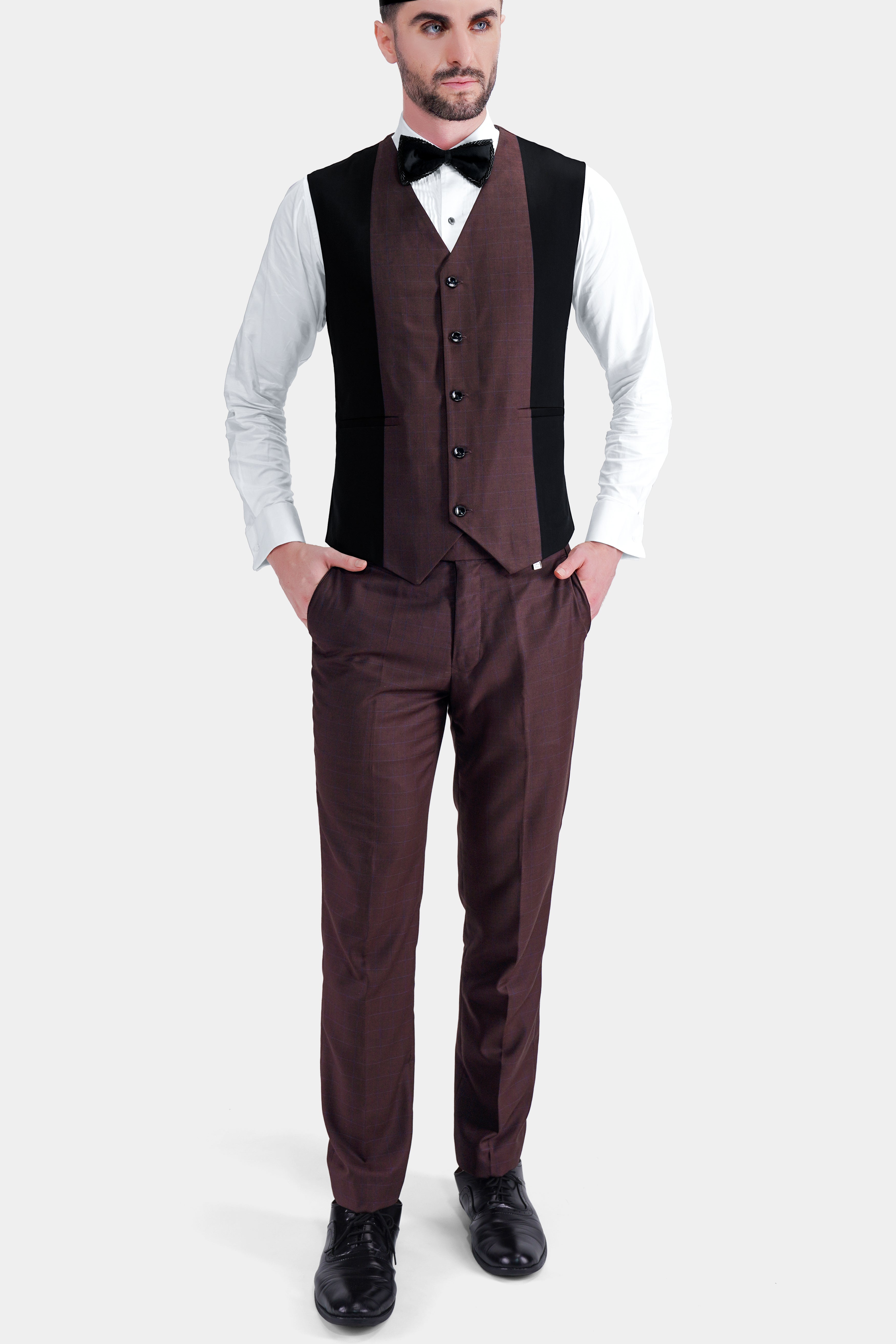 Thunder Brown Wool Rich Waistcoat