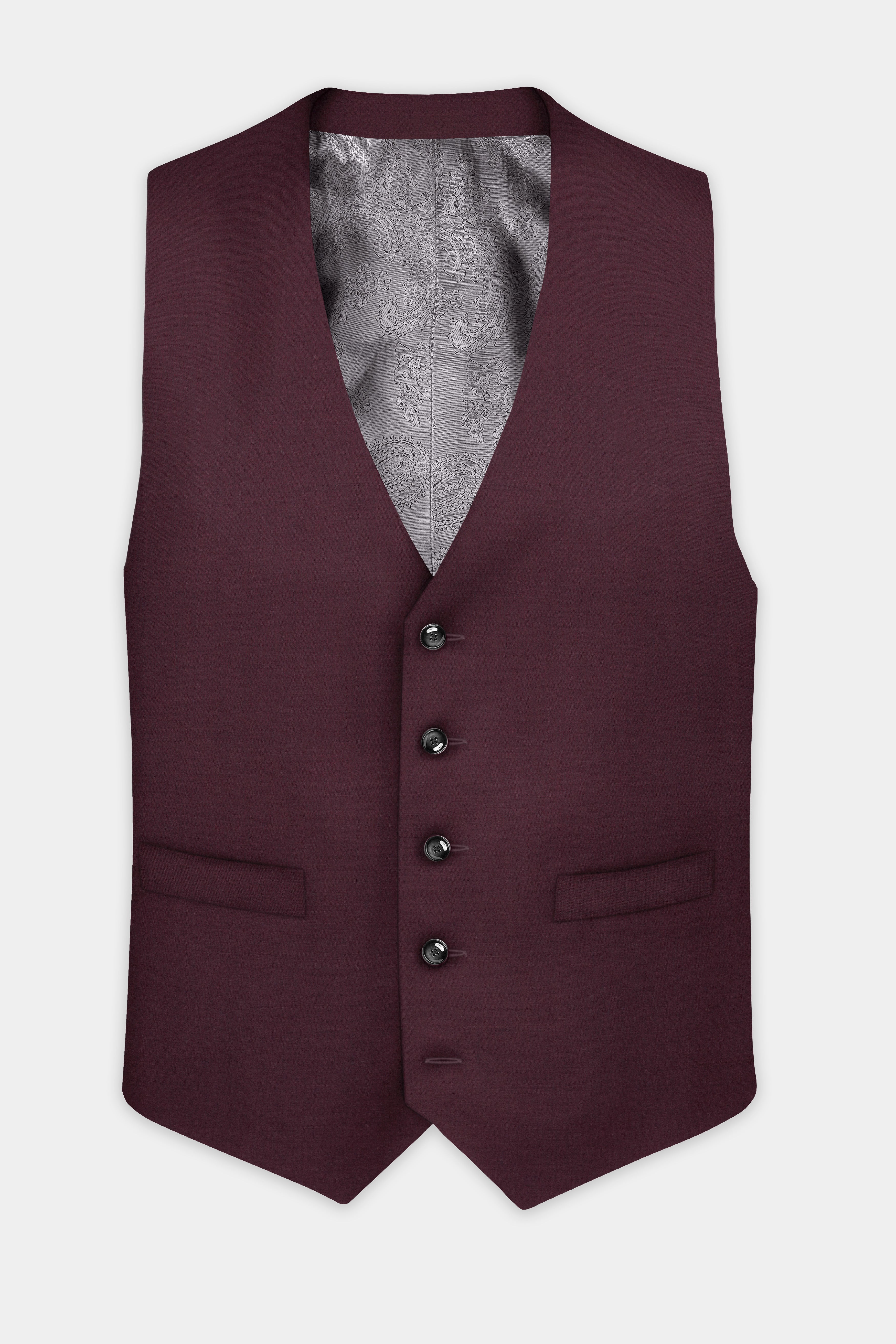 Matterhorn Maroon Wool Rich Waistcoat