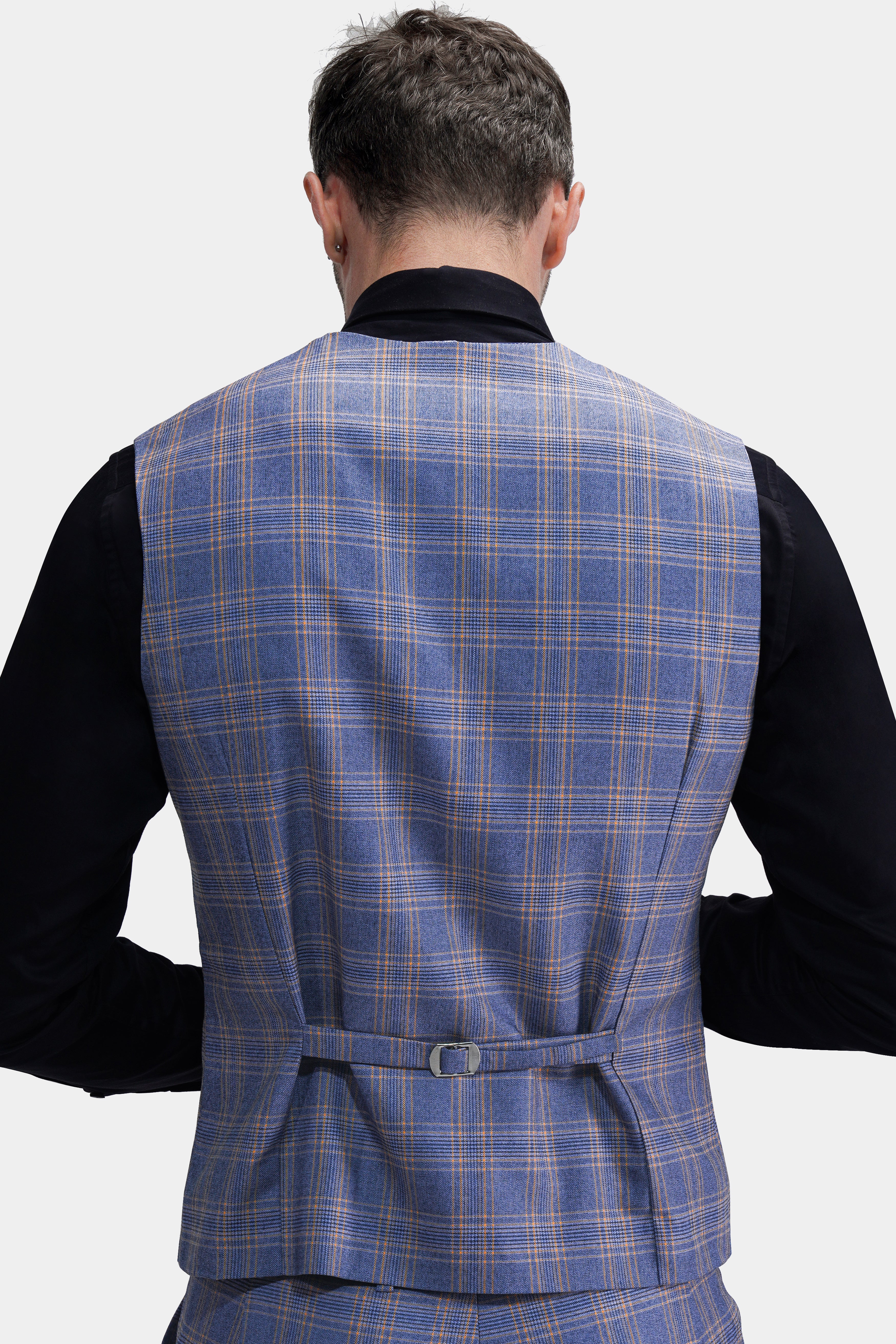 Plaid on sale waistcoat mens