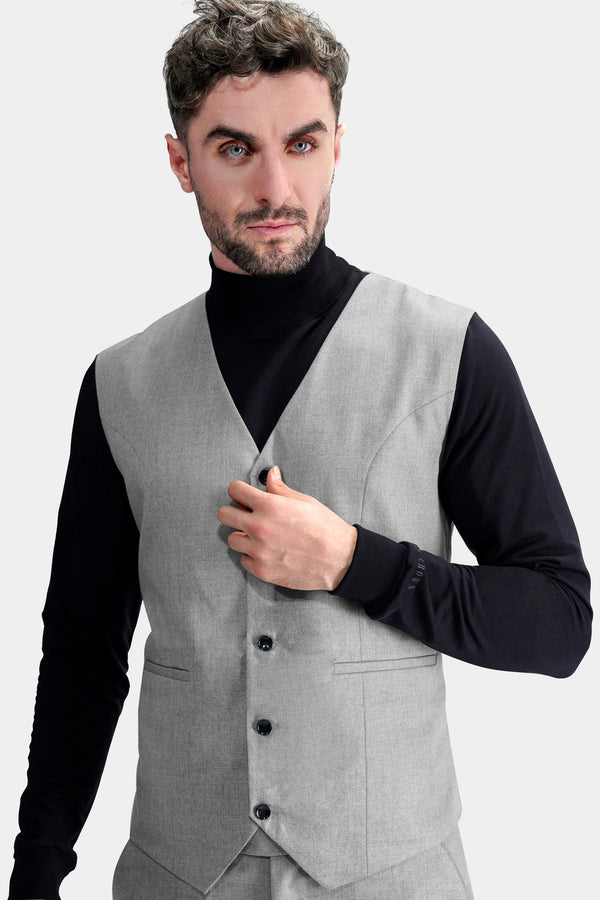 Pale Slate Gray Tweed Waistcoat V2765-36, V2765-38, V2765-40, V2765-42, V2765-44, V2765-46, V2765-48, V2765-50, V2765-52, V2765-54, V2765-56, V2765-58, V2765-60