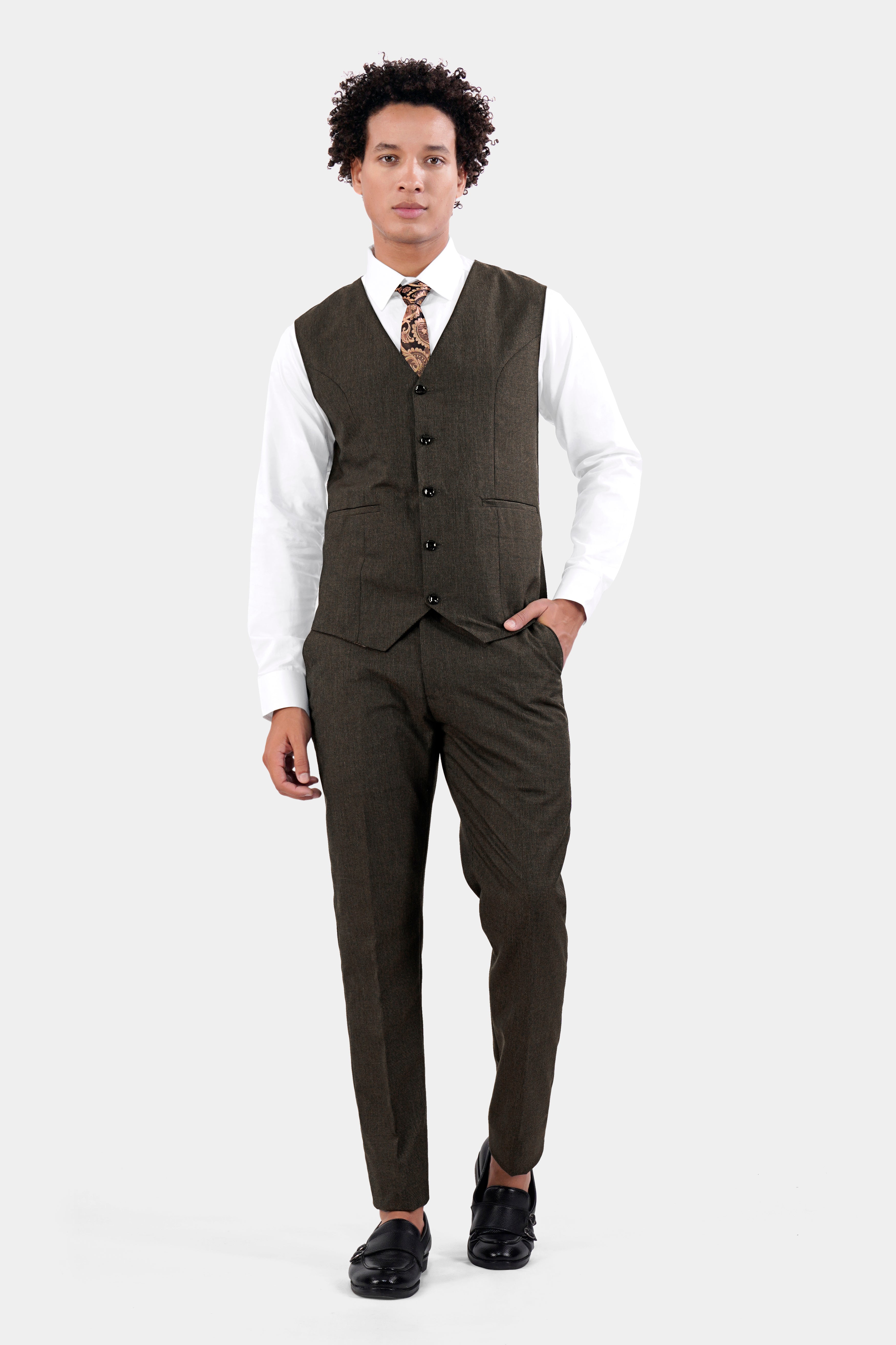 Mine Brown Wool Rich Waistcoat V2899-36, V2899-38, V2899-40, V2899-42, V2899-44, V2899-46, V2899-48, V2899-50, V2899-99, V2899-54, V2899-56, V2899-58, V2899-60