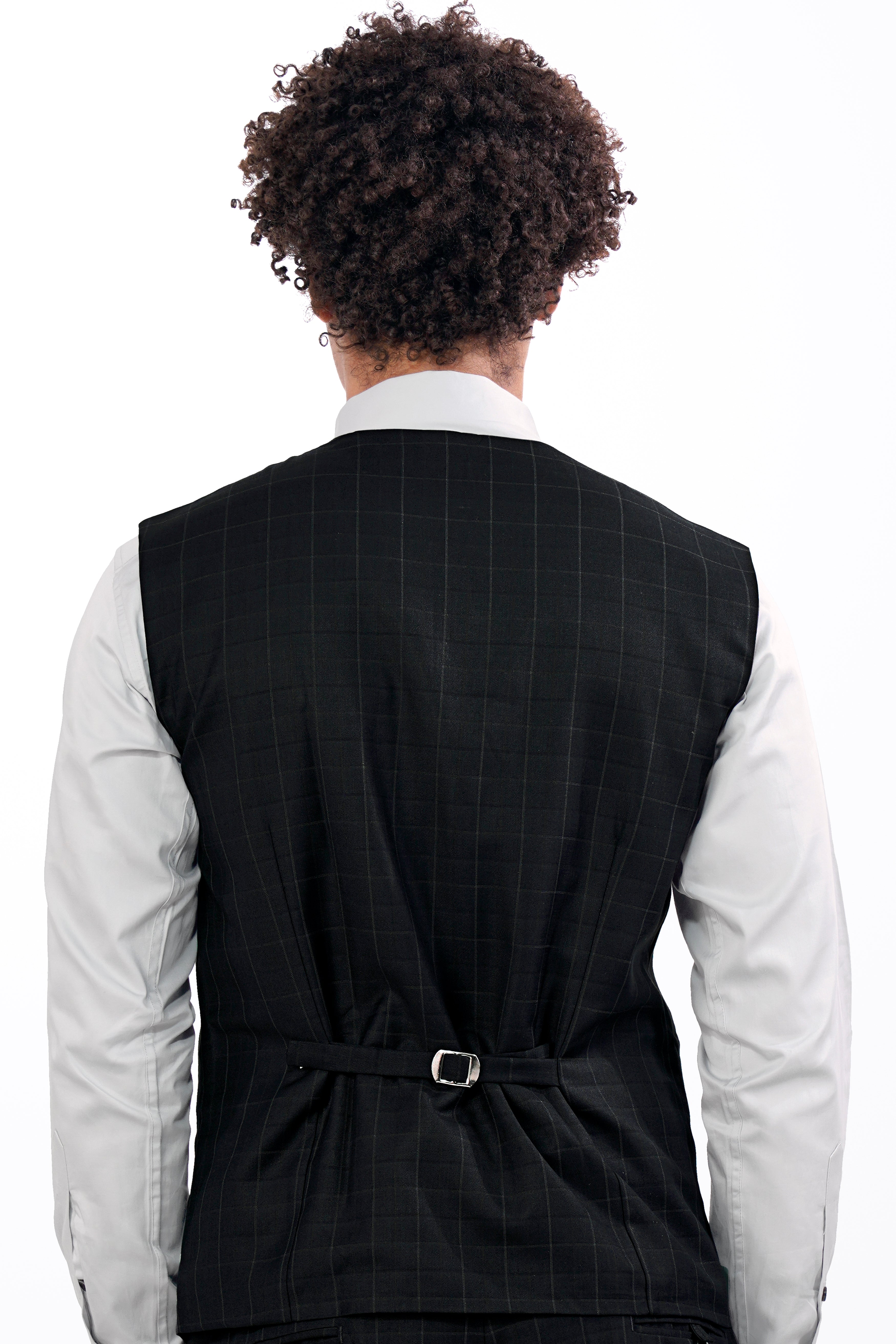 Jade Black Subtle Checkered Wool Rich Waistcoat V2909-36, V2909-38, V2909-40, V2909-42, V2909-44, V2909-46, V2909-48, V2909-50, V2909-09, V2909-54, V2909-56, V2909-58, V2909-60