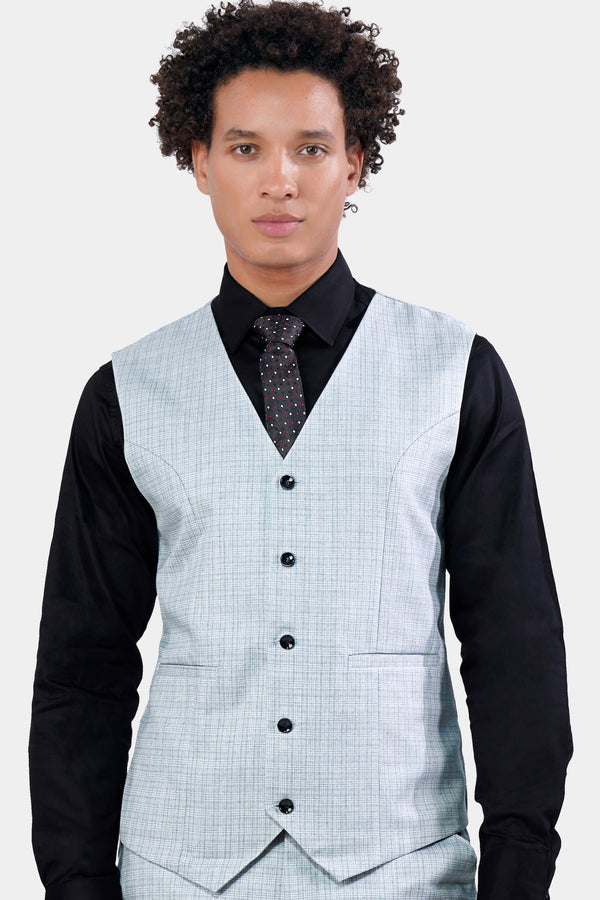 Tiara Gray Checkered Wool Rich Waistcoat V2929-36, V2929-38, V2929-40, V2929-42, V2929-44, V2929-46, V2929-48, V2929-50, V2929-29, V2929-54, V2929-56, V2929-58, V2929-60