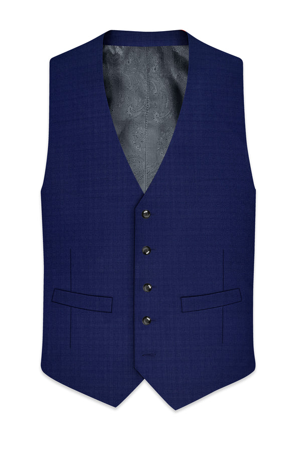 Cloud Burst Blue Wool Rich Waistcoat