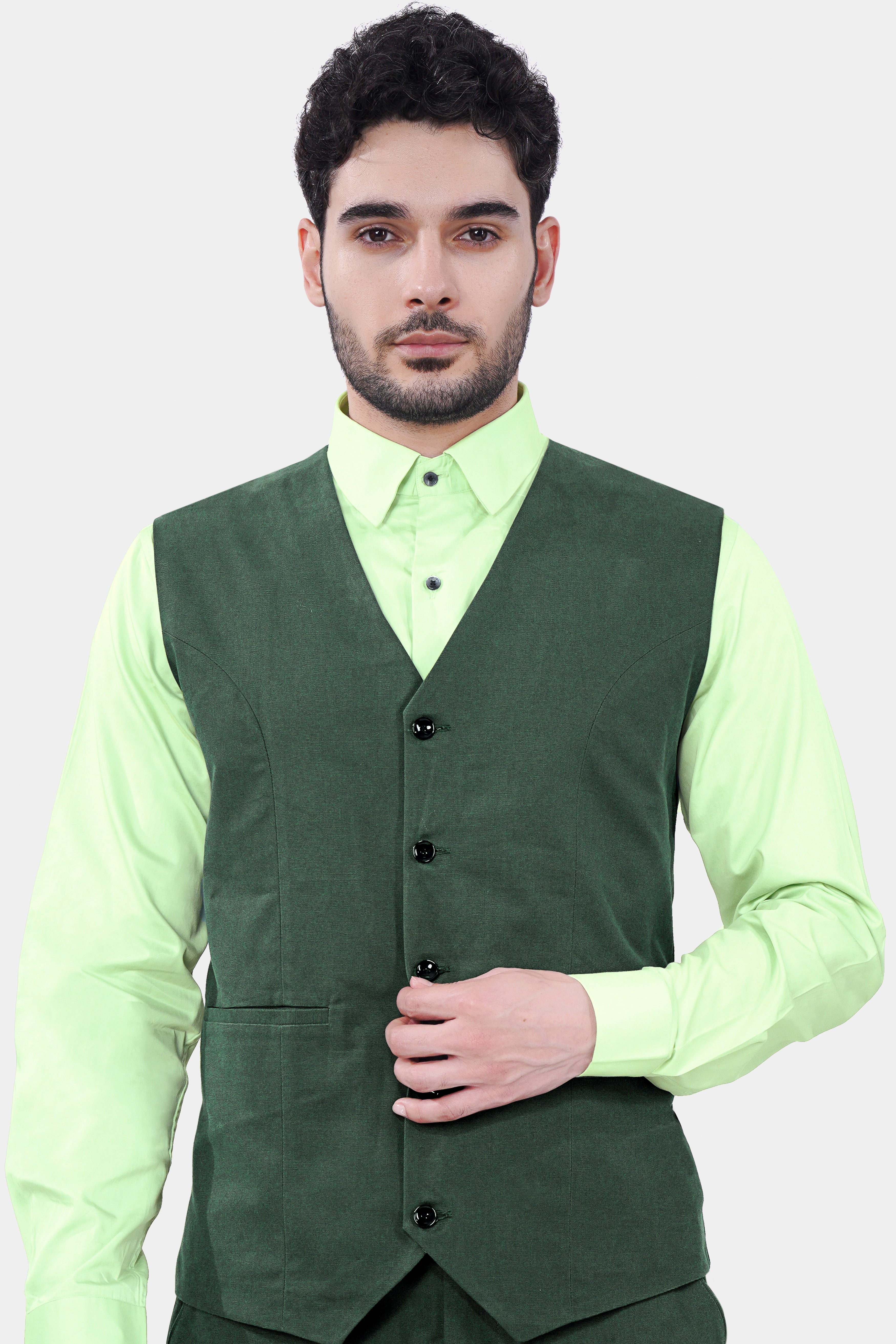 Mens dark sale green waistcoat