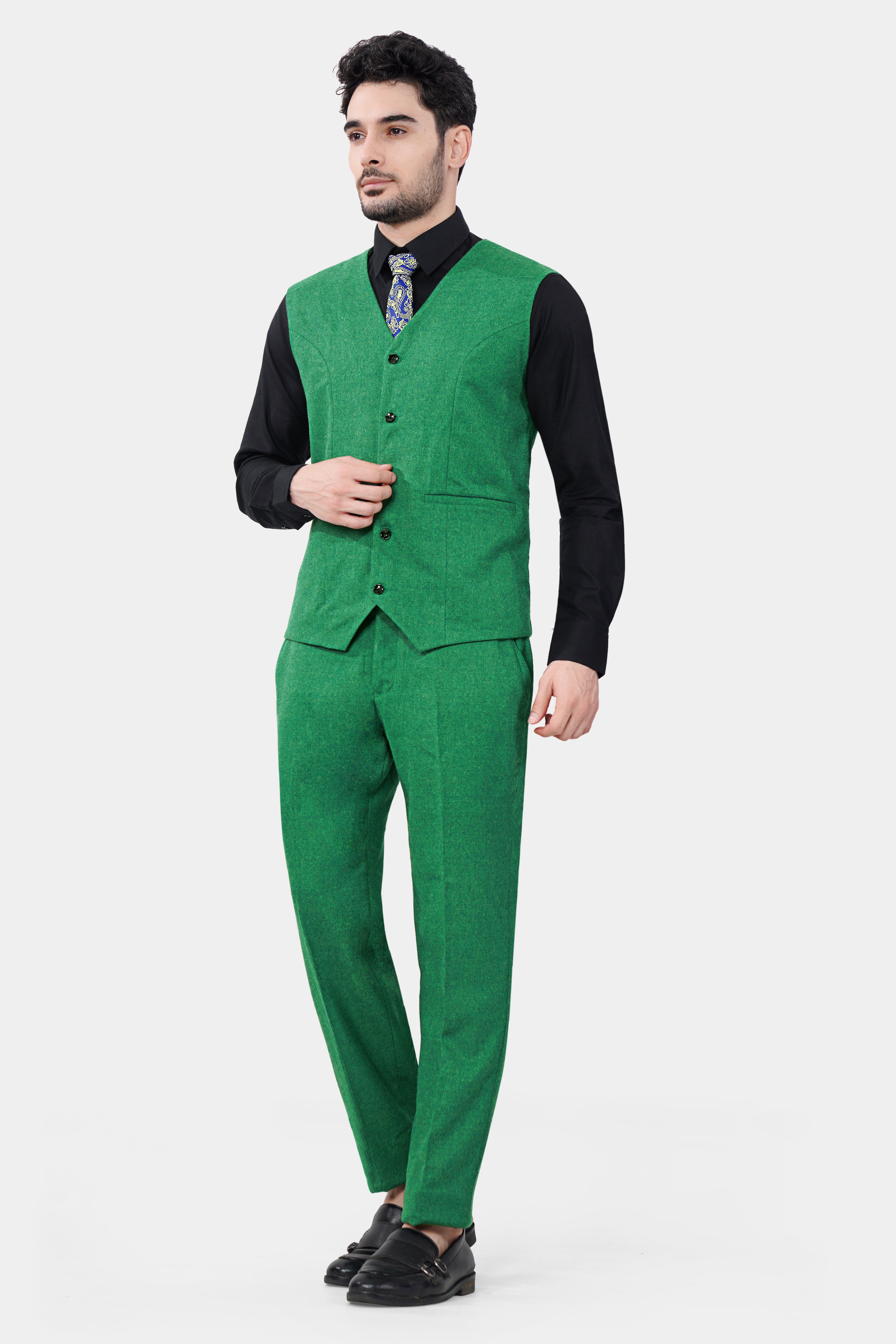 Napier Green Tweed Waistcoat V2976-36, V2976-38, V2976-40, V2976-42, V2976-44, V2976-46, V2976-48, V2976-50, V2976-76, V2976-54, V2976-56, V2976-58, V2976-60