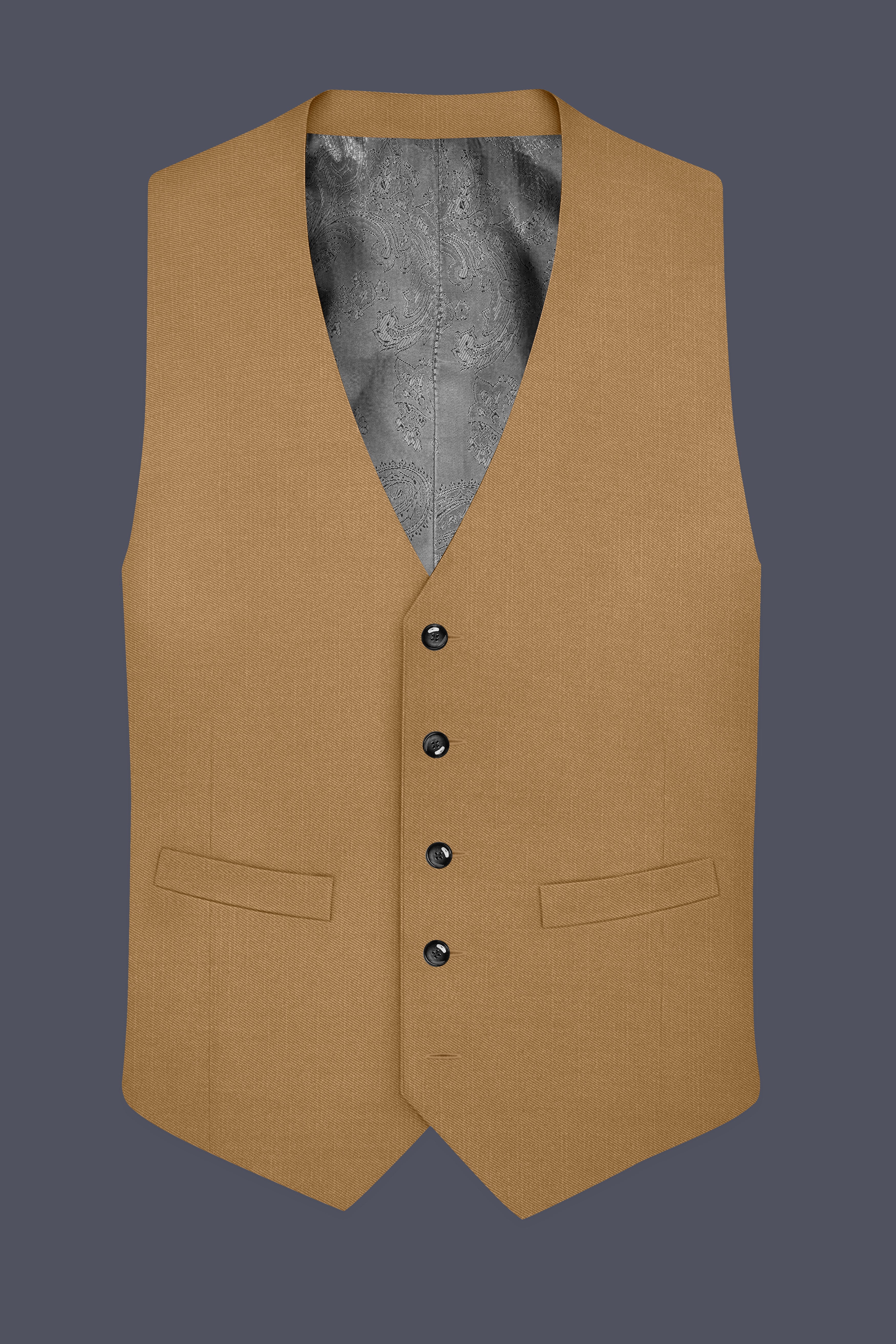Twine Beige Wool Rich Waistcoat