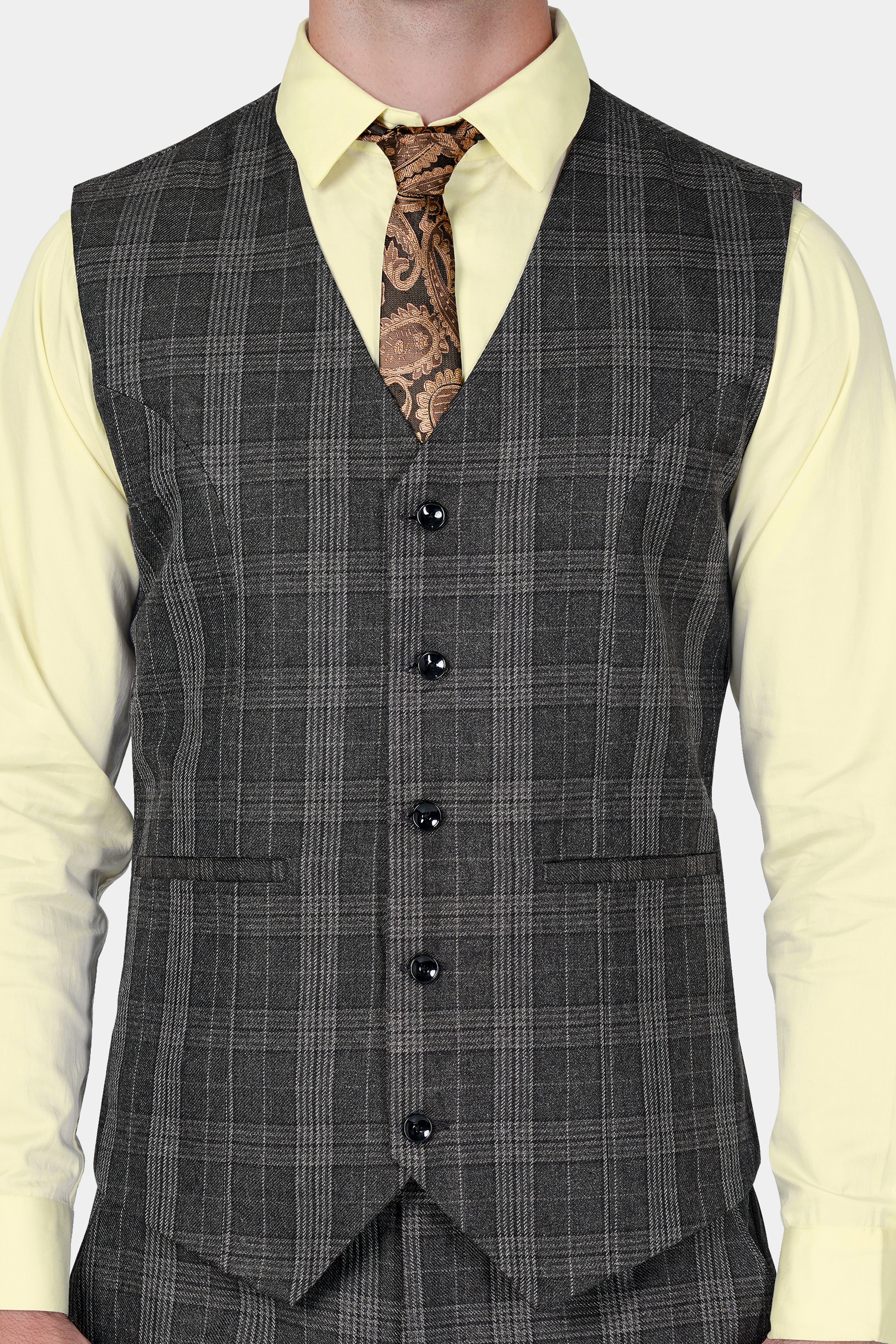 Mens deals plaid waistcoat