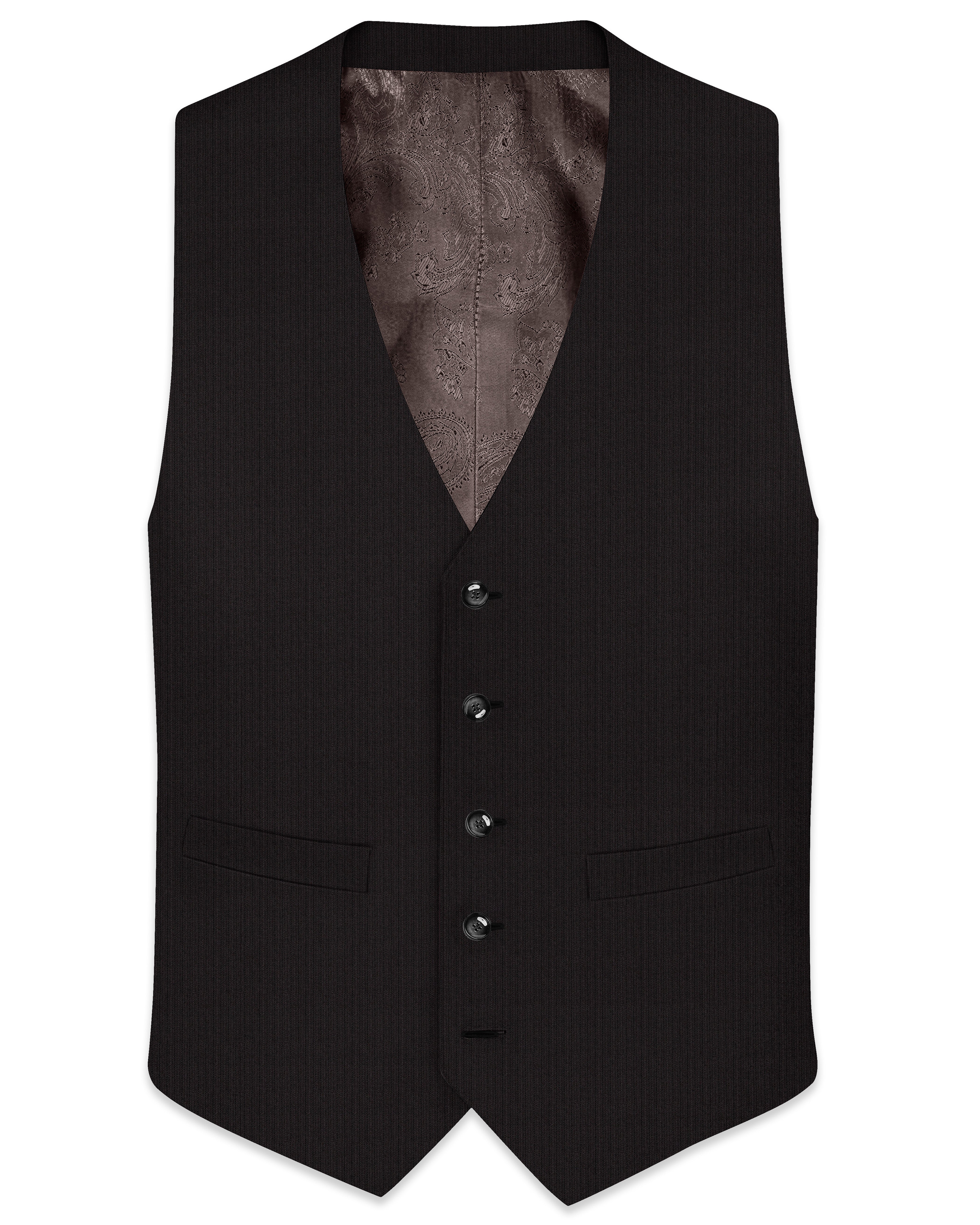 Iridium Gray Hand Stitched Lapels Wool Rich Waistcoat