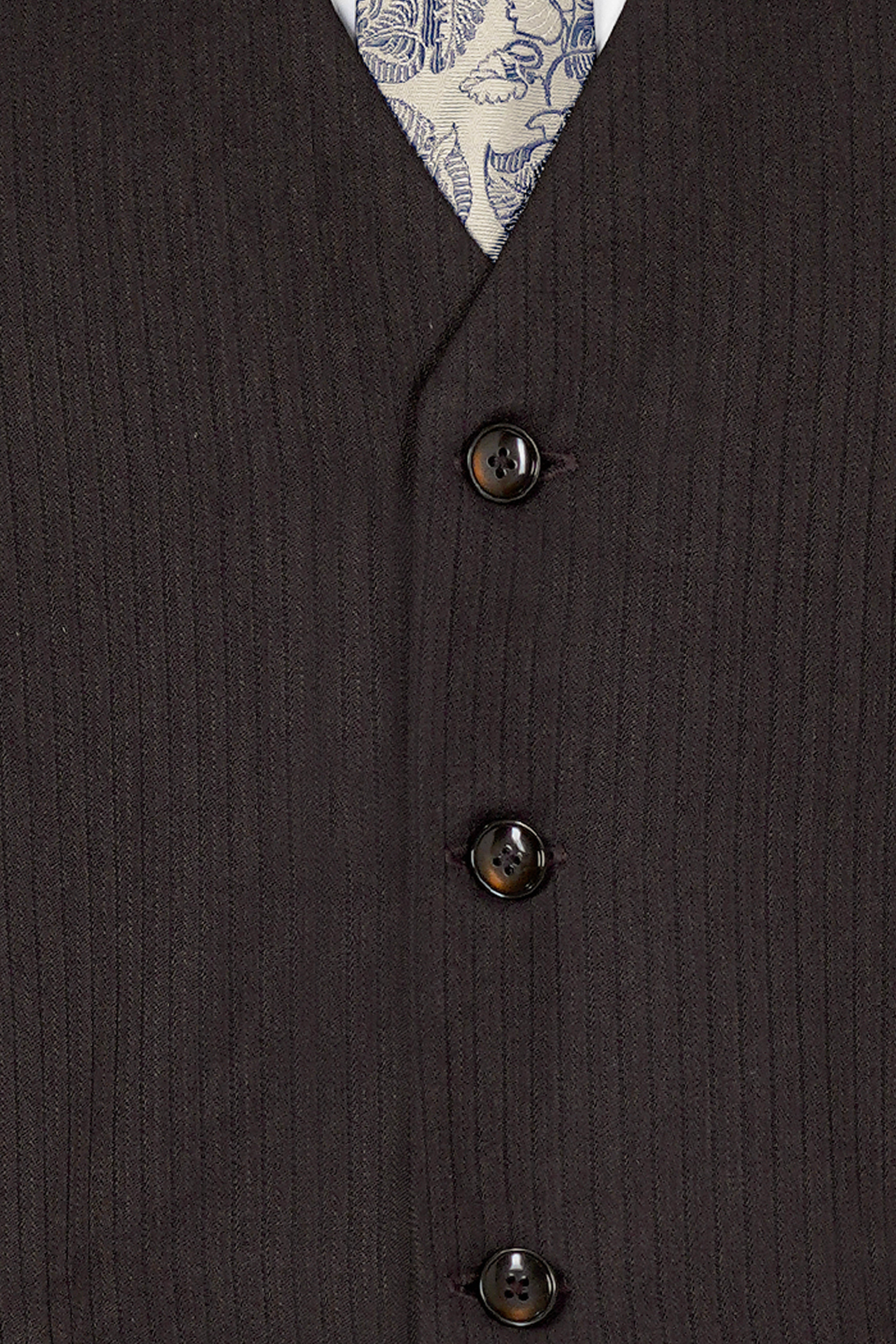 Iridium Gray Hand Stitched Lapels Wool Rich Waistcoat