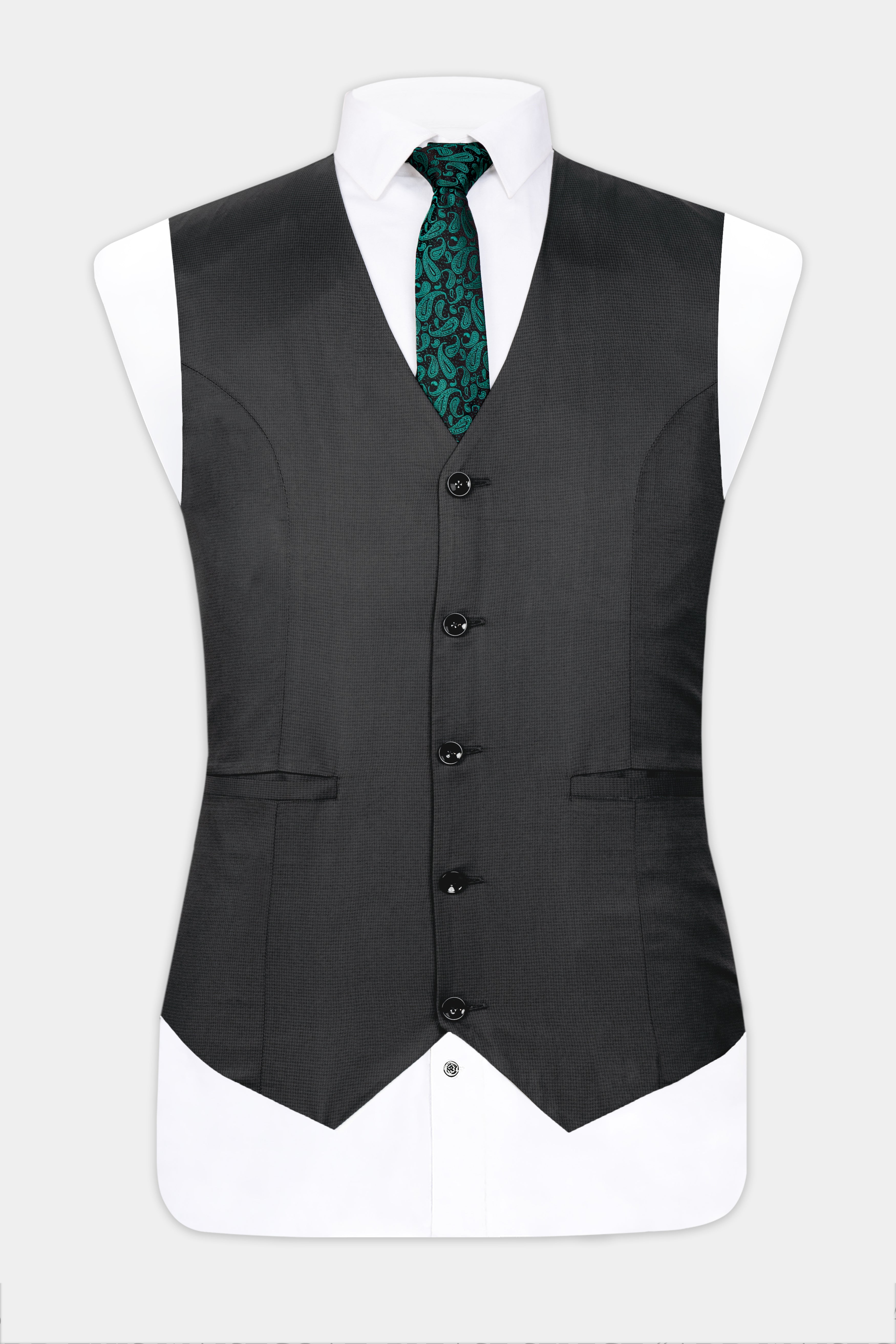 Vulcan Black Wool Rich Waistcoat