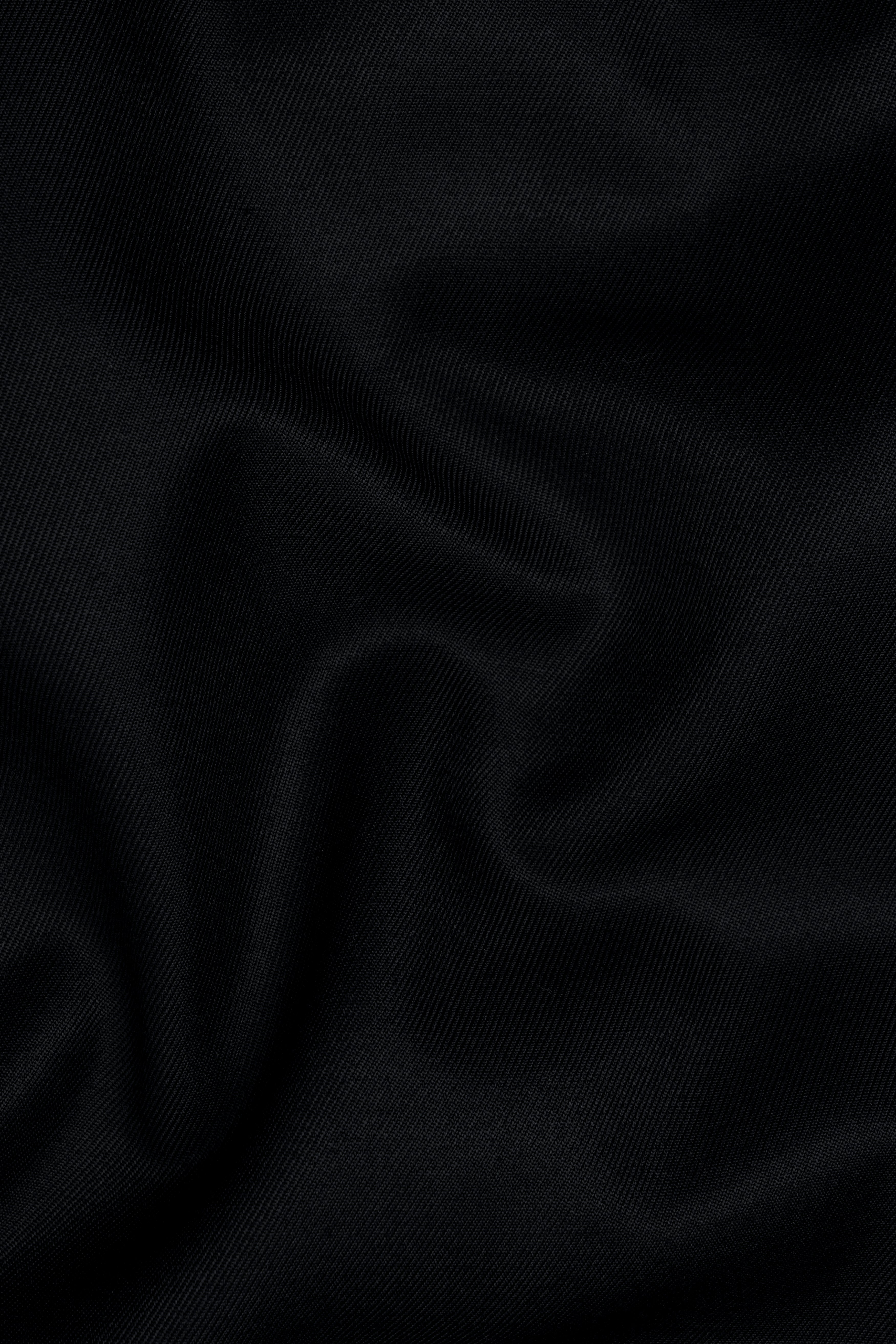 Jade Black Plain Solid Wool Blend Waistcoat