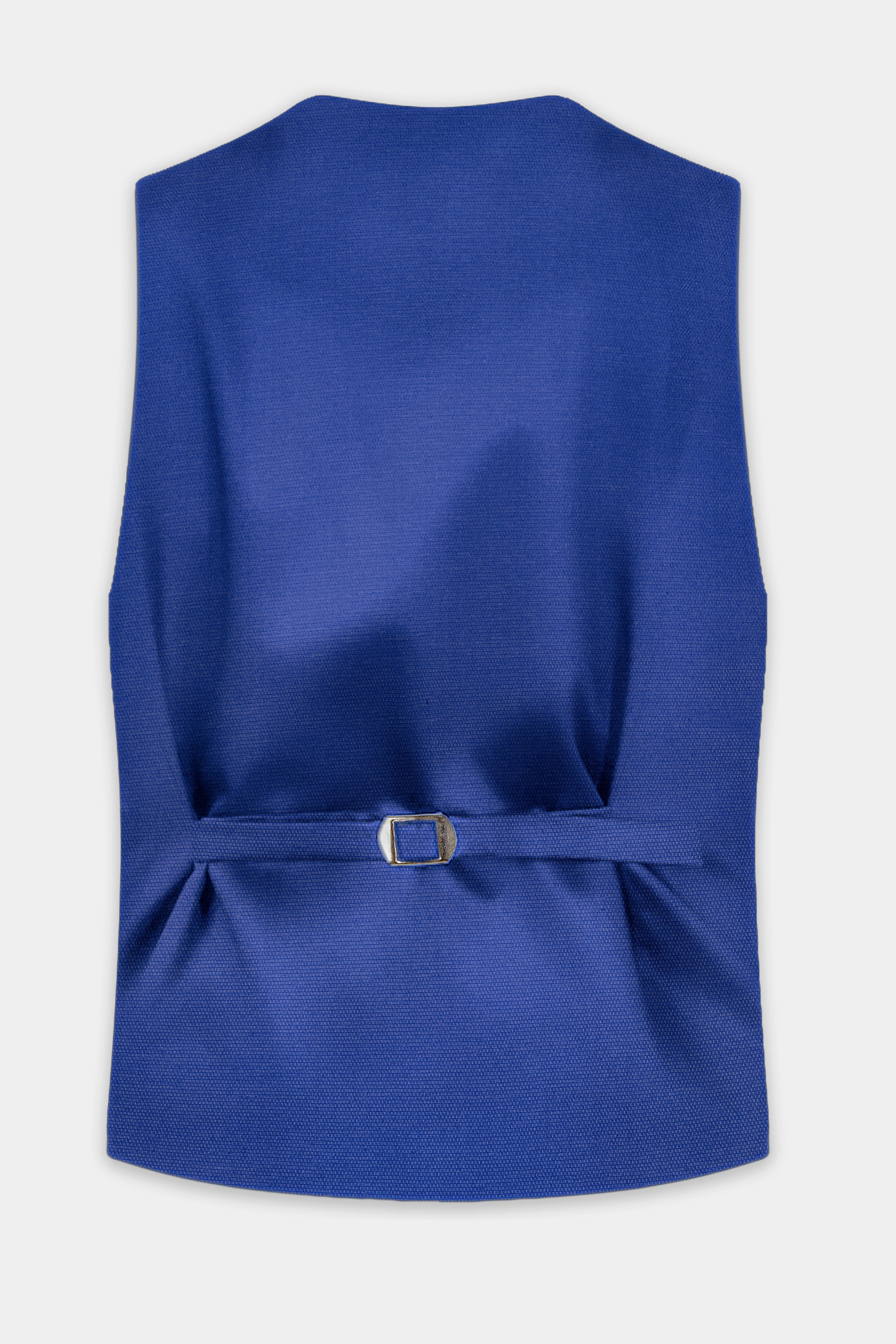 Catalina Blue Dobby Textured Wool Blend Waistcoat