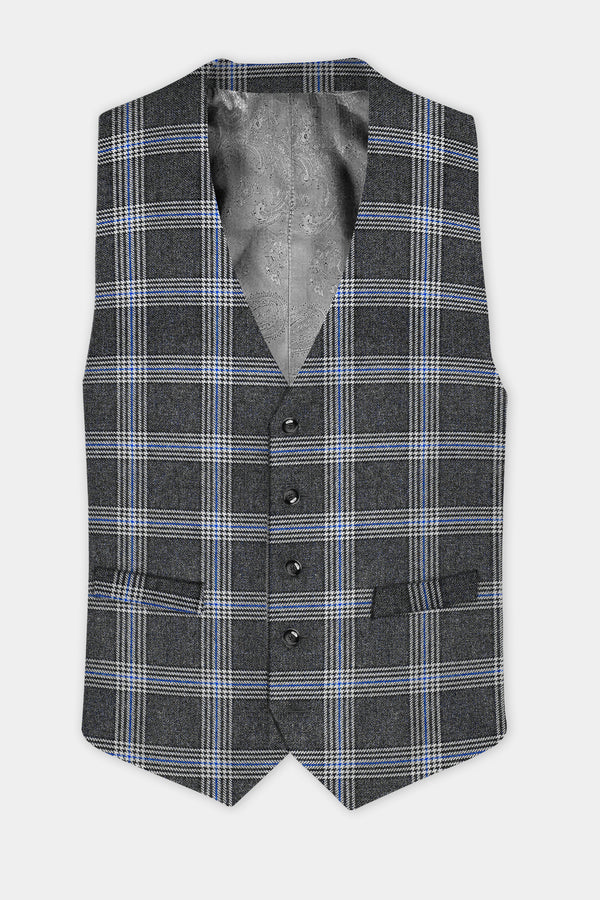 Iridium Gray Plaid Tweed Waistcoat