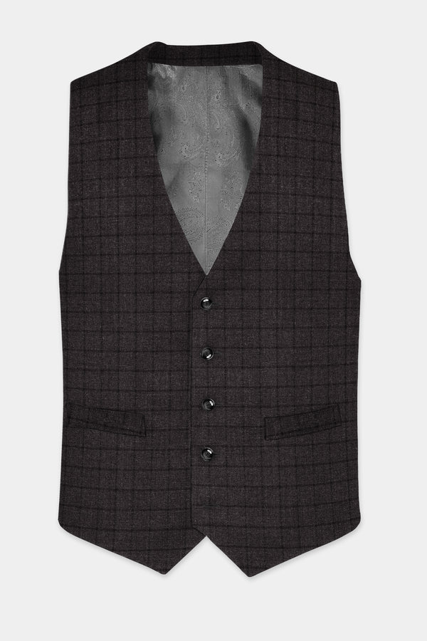 Thunder Gray Windowpane Tweed Waistcoat