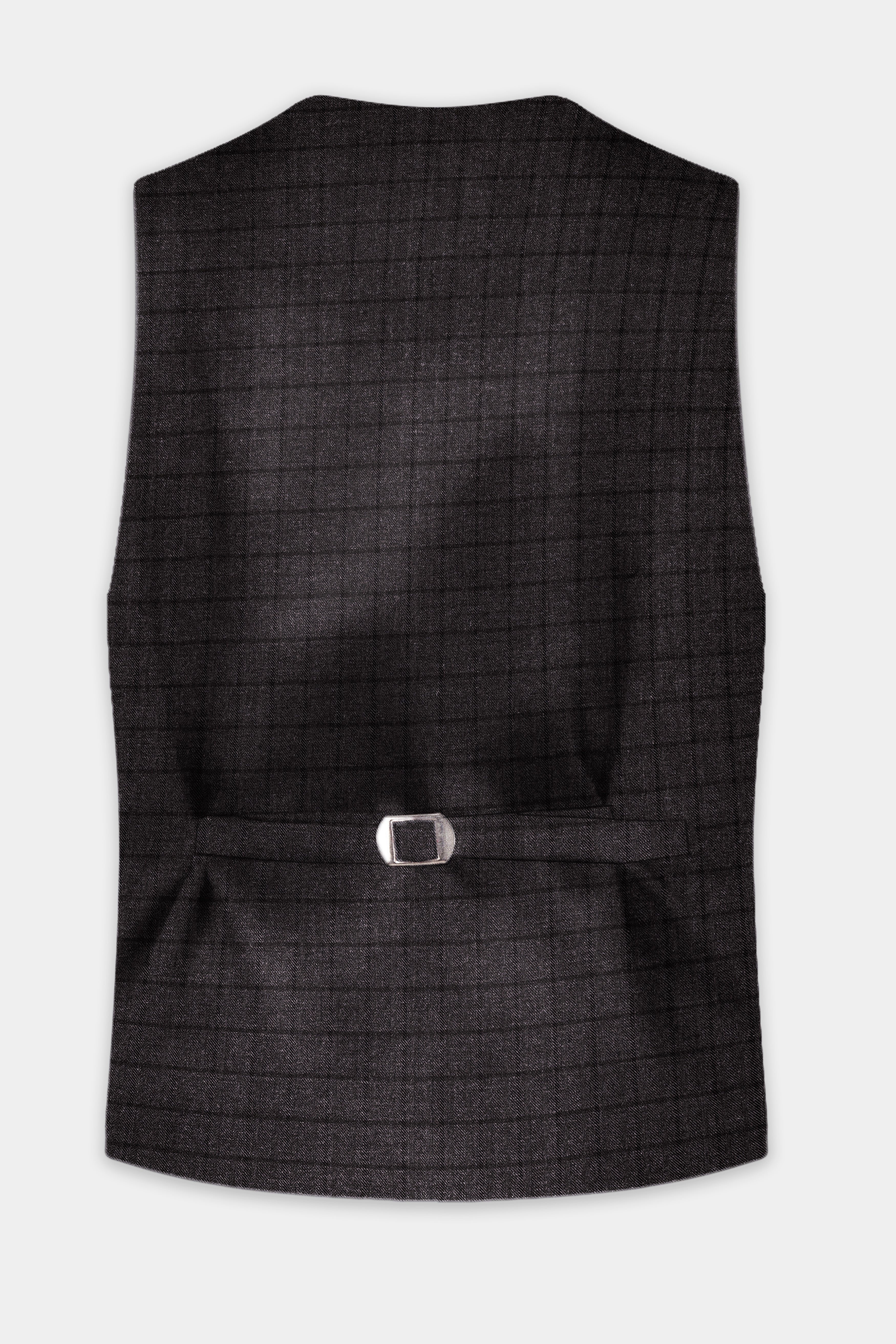 Thunder Gray Windowpane Tweed Waistcoat