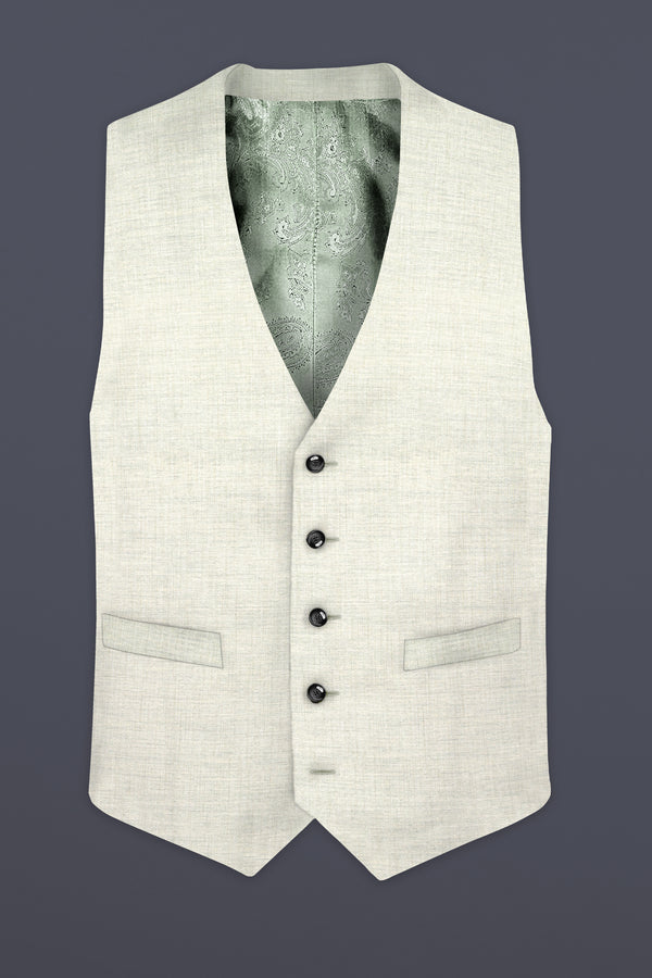 Spanish Gray Textured Wool Blend Waistcoat