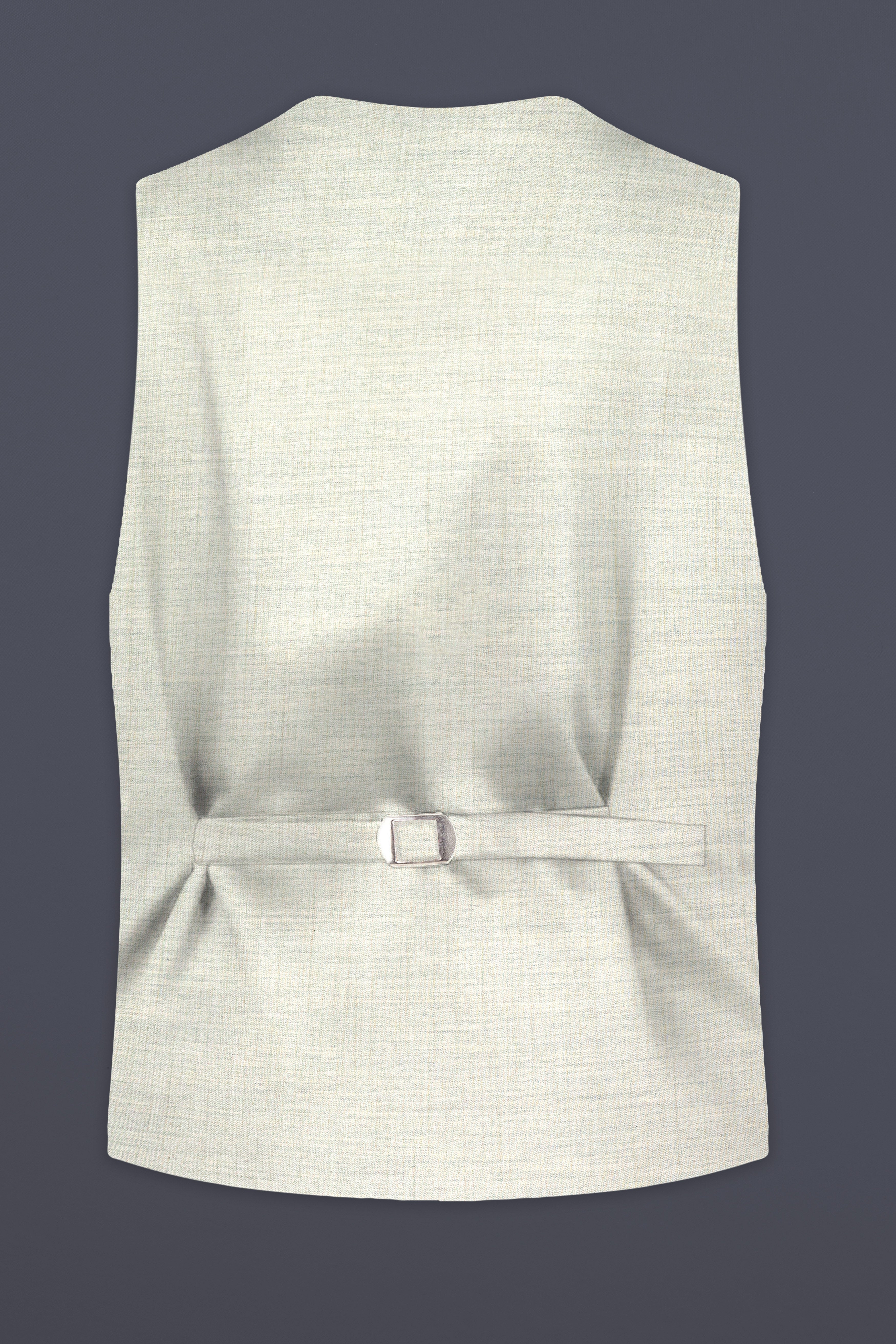 Spanish Gray Textured Wool Blend Waistcoat