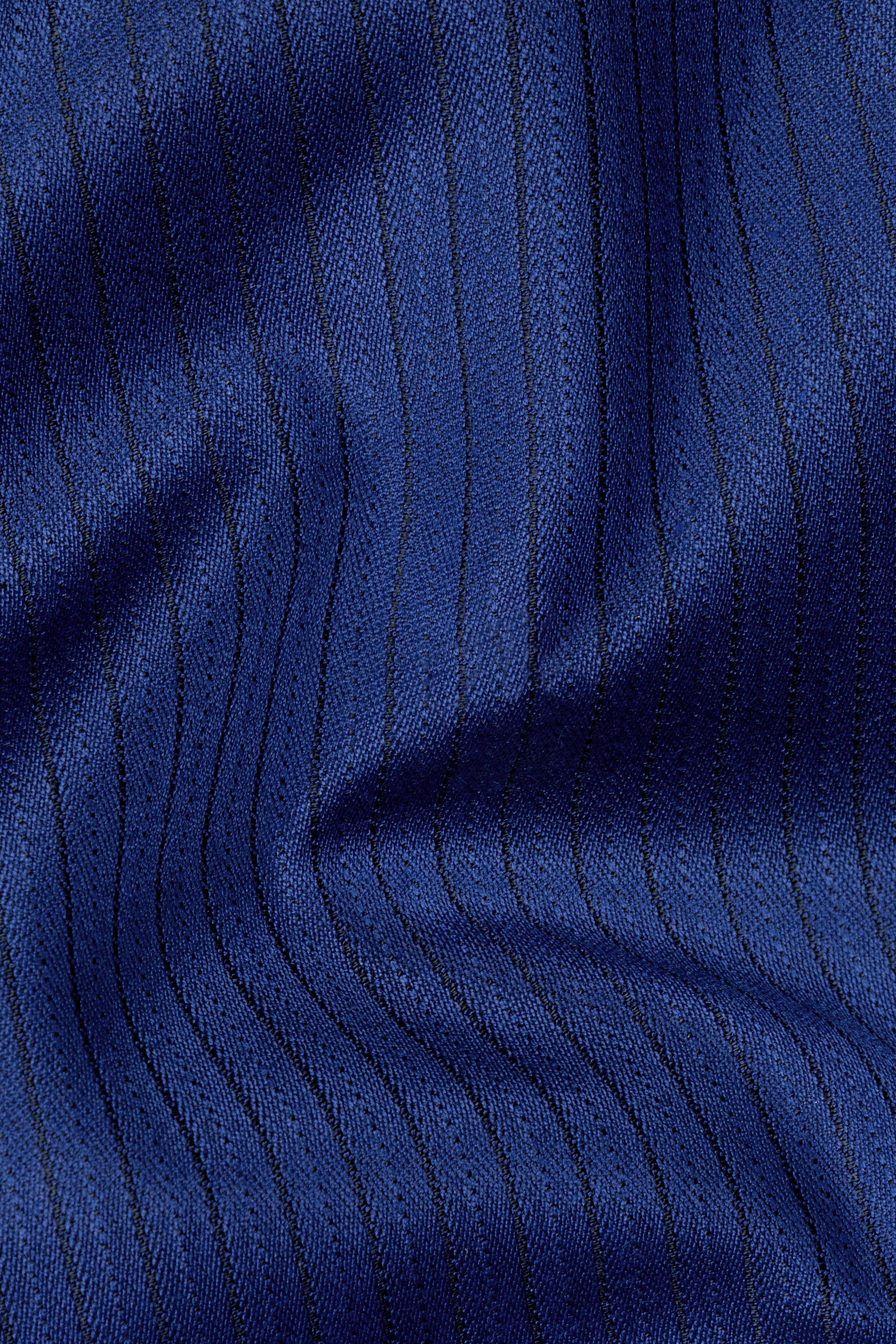 Bunting Blue Striped Wool Blend Waistcoat