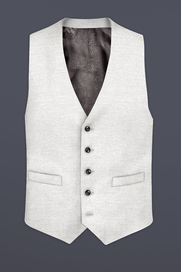 Mercury Gray Solid Wool Blend Waistcoat