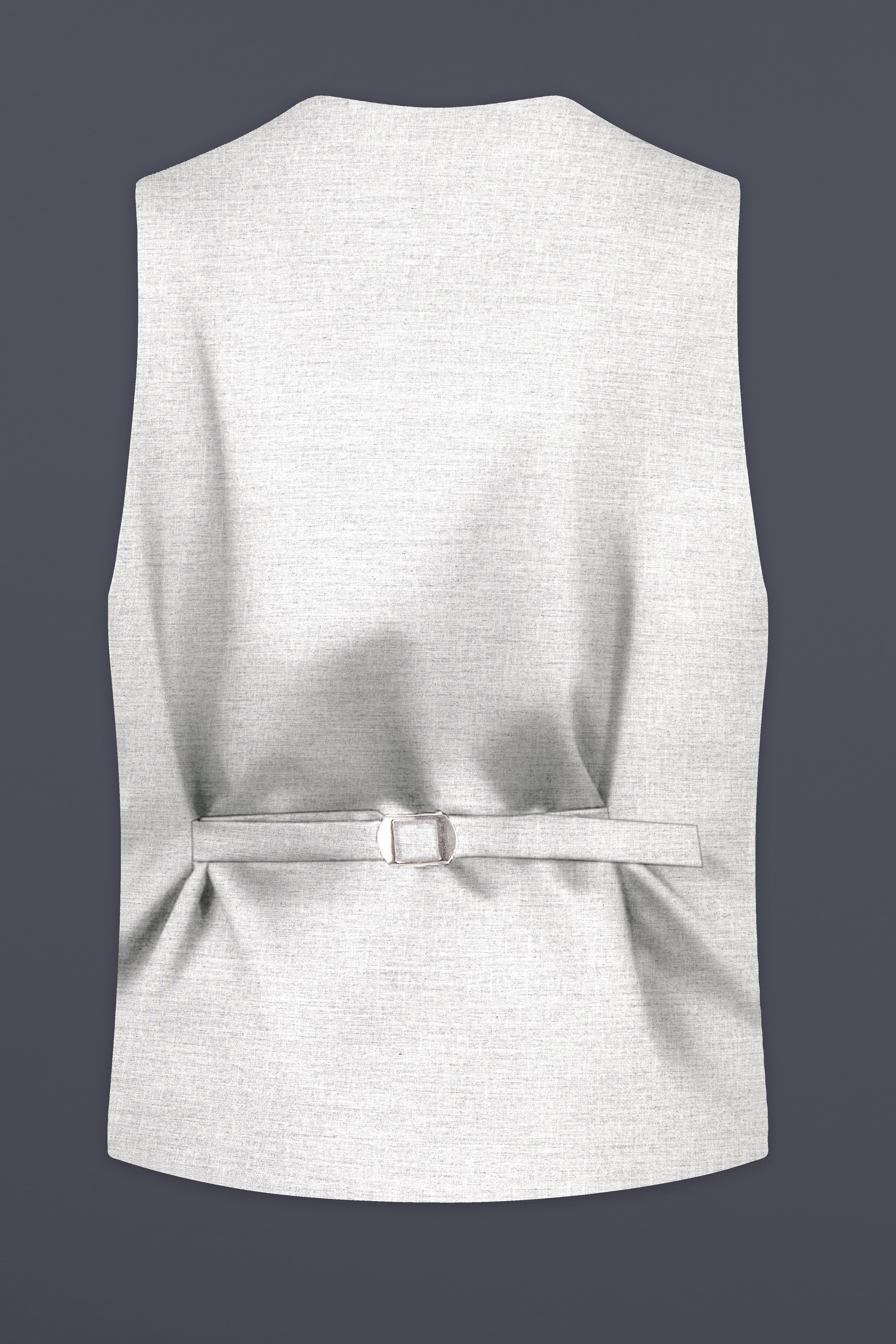 Mercury Gray Solid Wool Blend Waistcoat