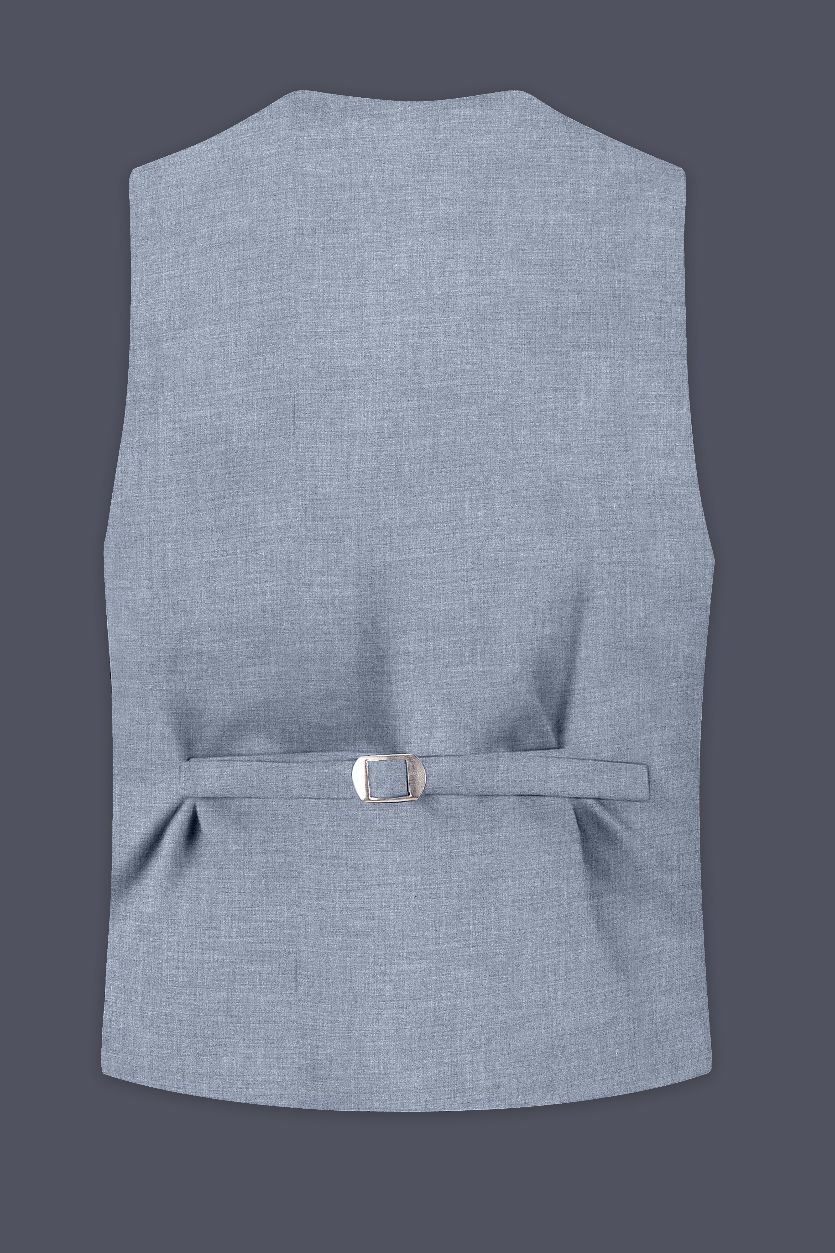 Manatee Gray Textured Wool Rich Waistcoat
