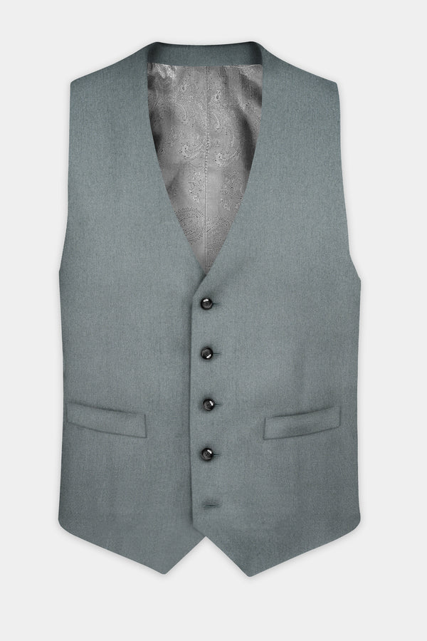 Smokey Gray Solid Cotton Waistcoat