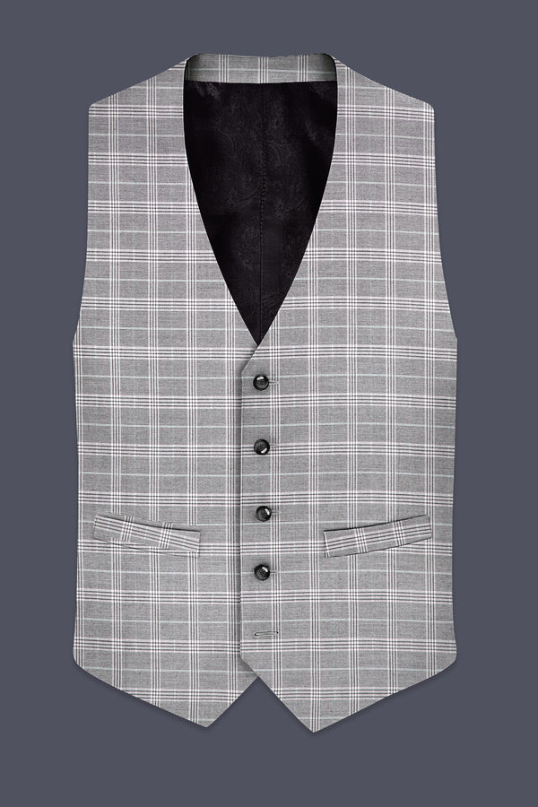 Venus Gray Plaid Wool Rich Waistcoat