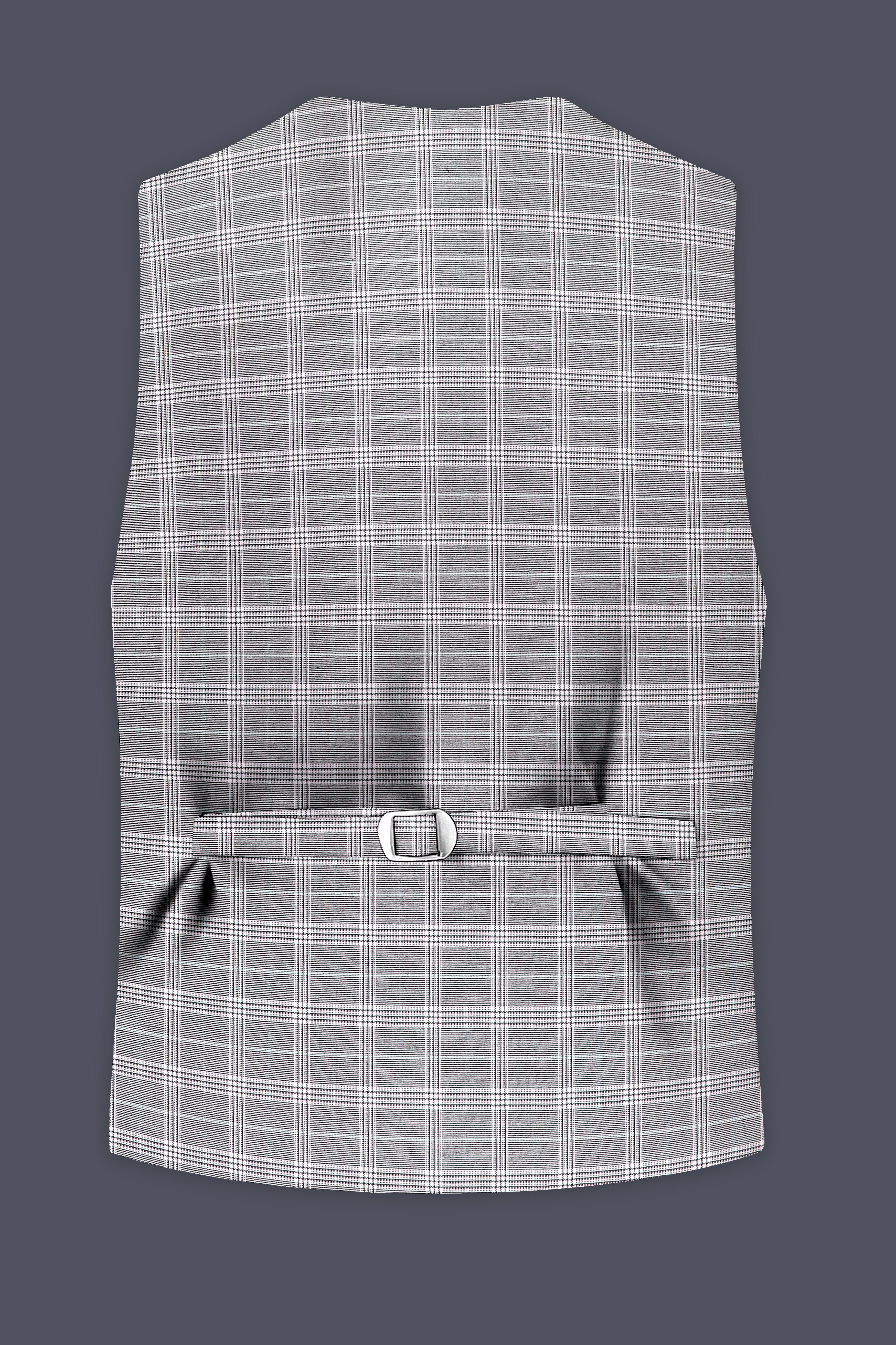 Venus Gray Plaid Wool Rich Waistcoat
