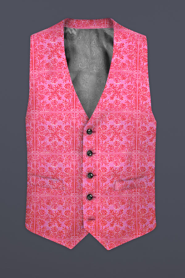 Thulian Pink Prints Cotton Waistcoat