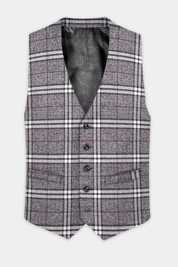 Granite Gray Plaid Wool Rich Waistcoat