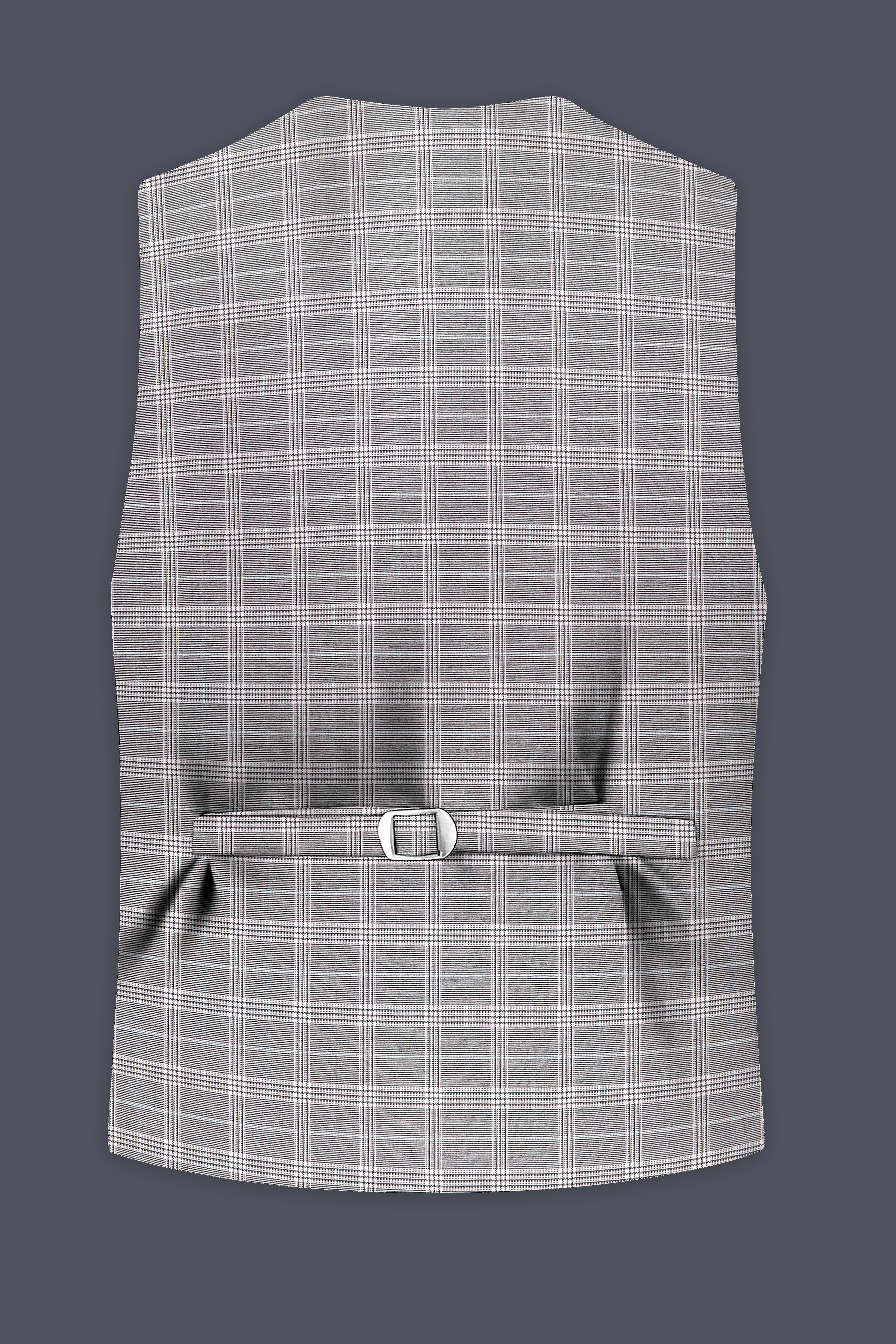 Monsoon Gray Plaid Wool Rich Waistcoat