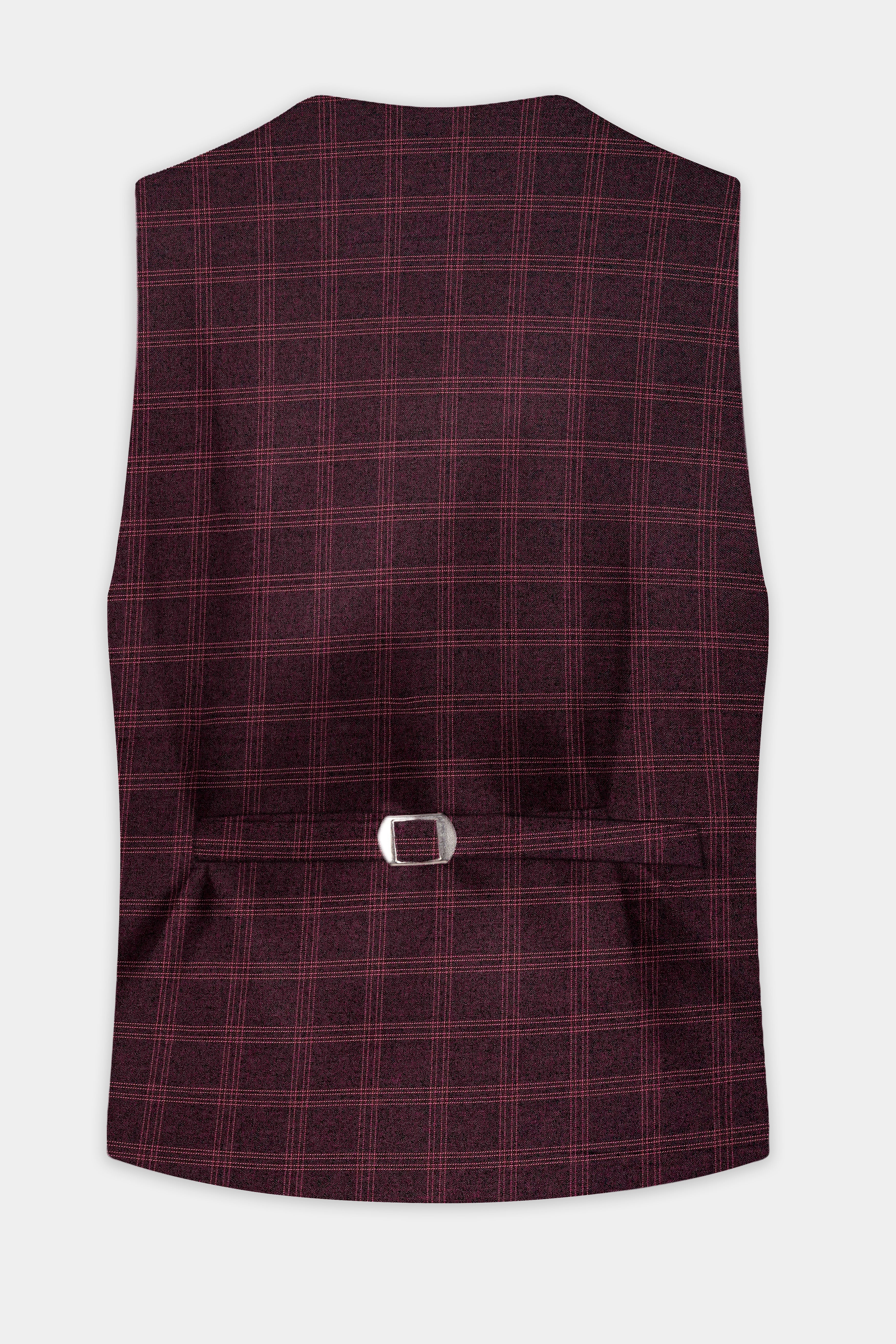 Russett Maroon Plaid Wool Rich Waistcoat