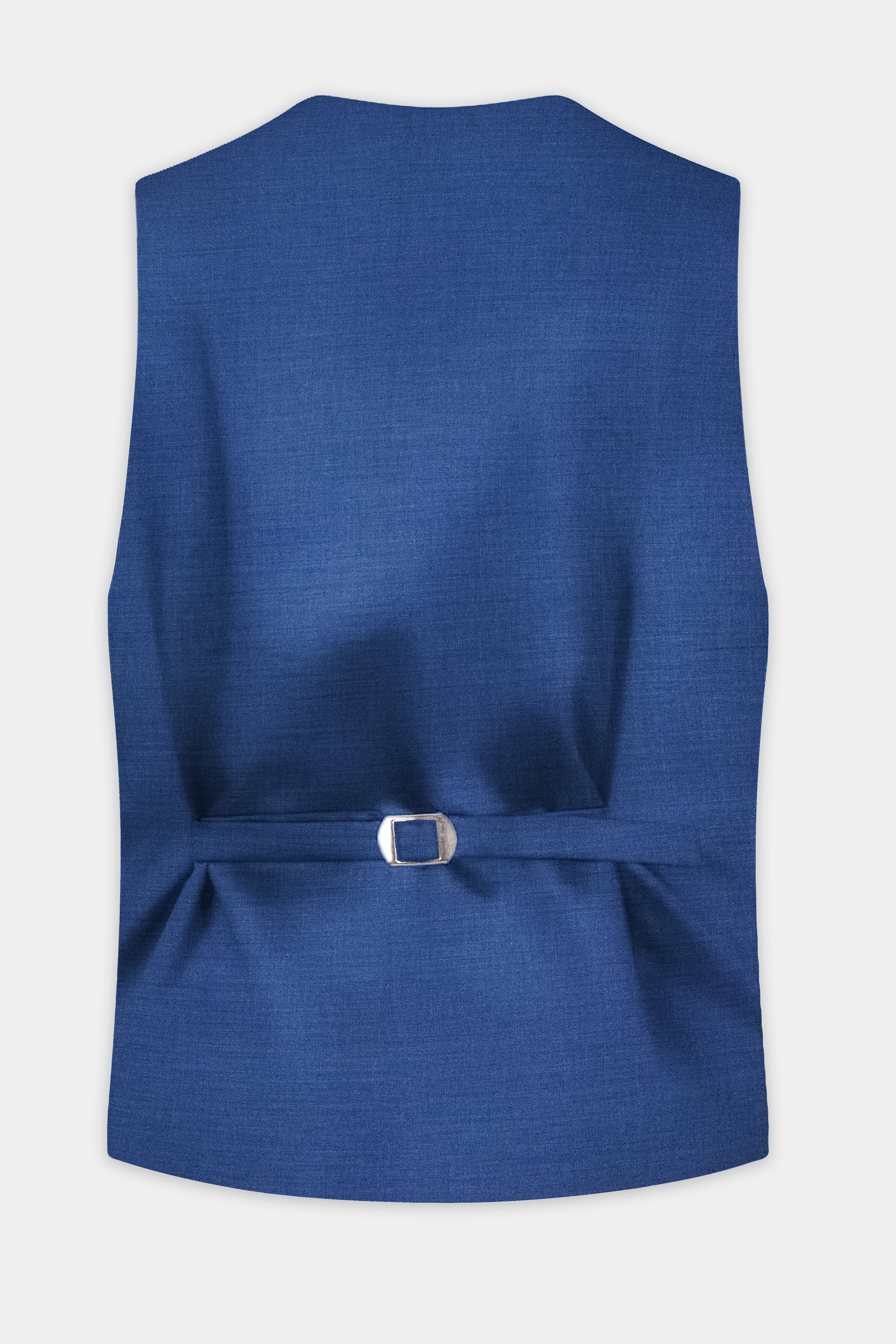 Cobalt Blue Solid Wool Rich Waistcoat