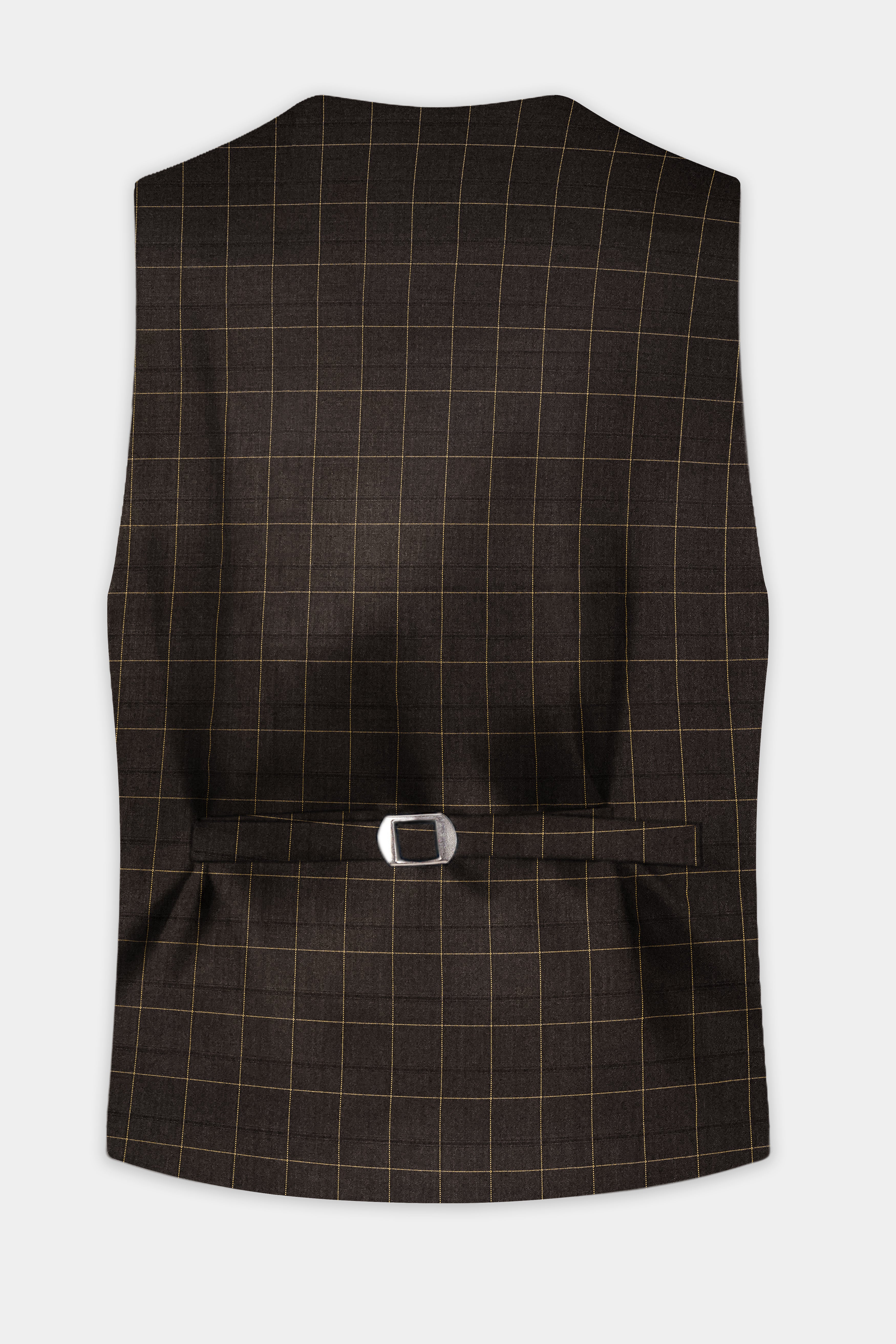 Eclipse Brown Plaid Wool Rich Waistcoat