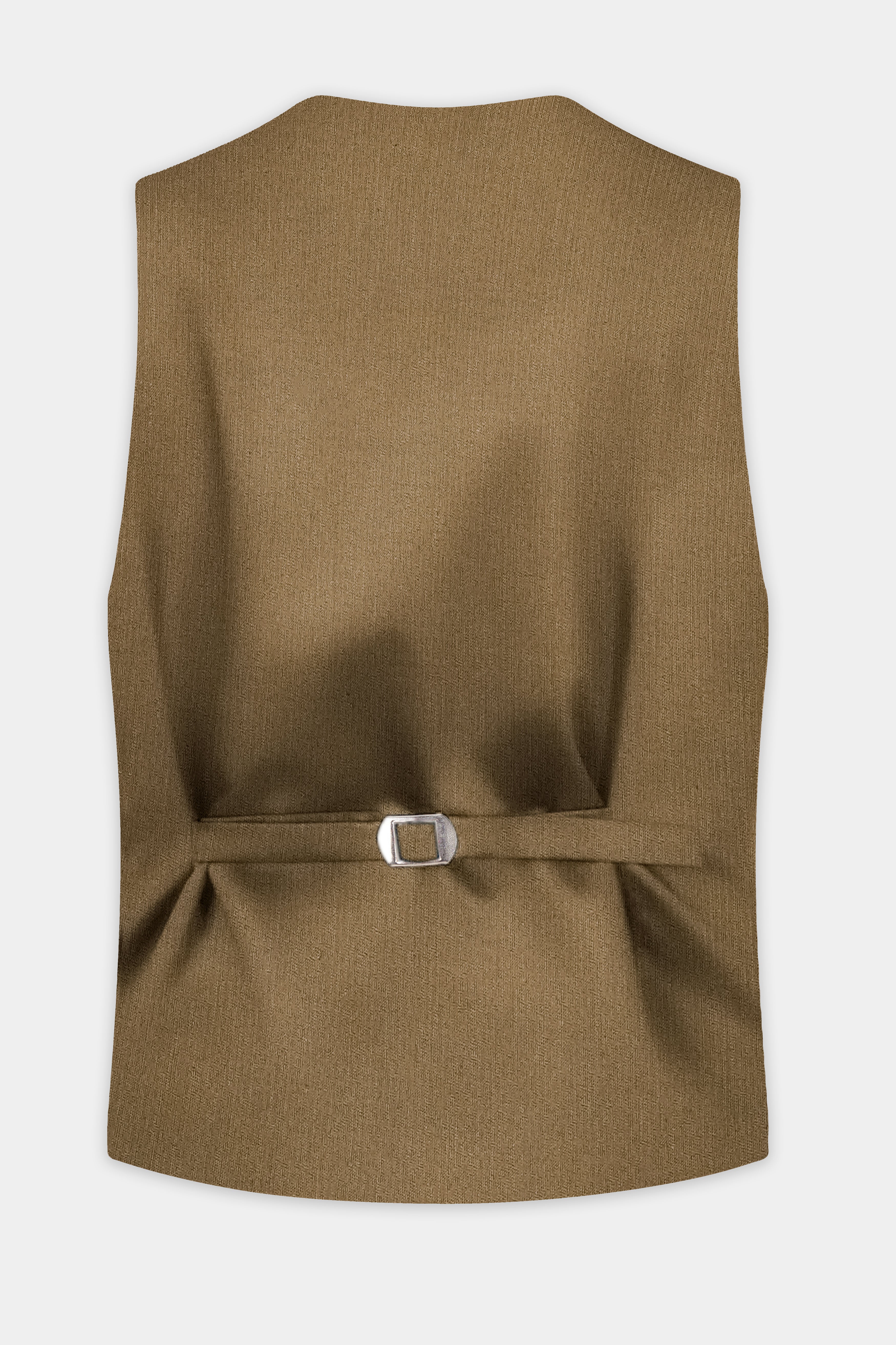 Sandrift Brown Solid Cotton Waistcoat