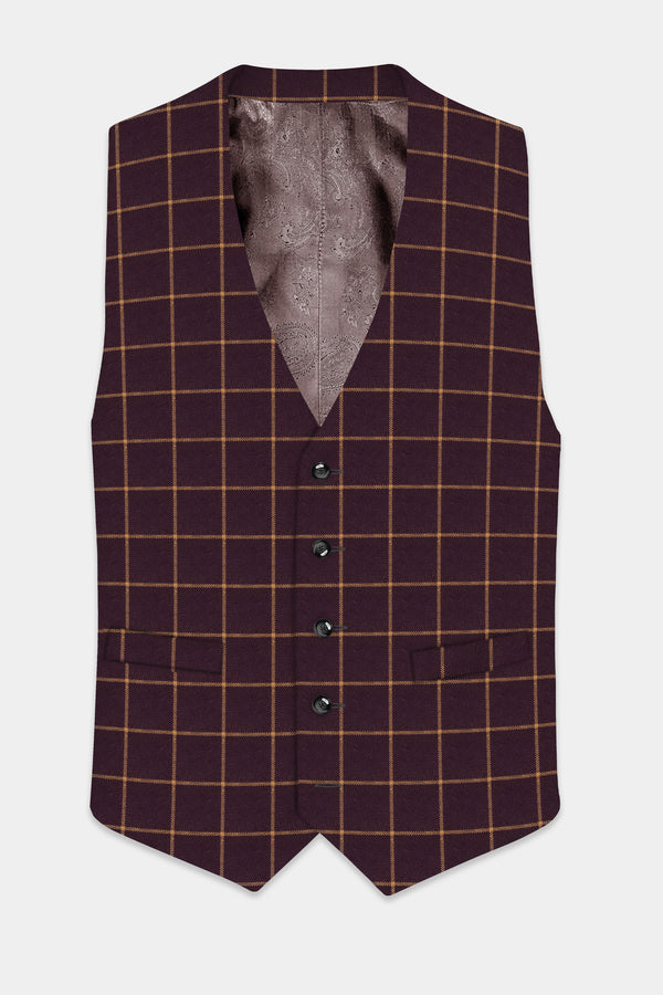 Zambezi Wine windowpane Tweed Waistcoat