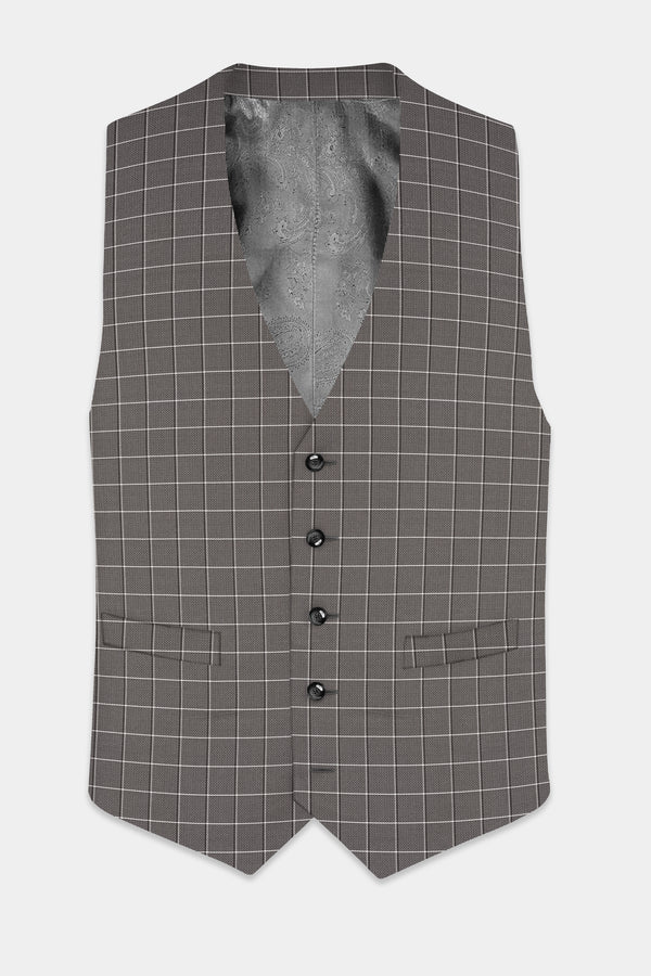 Friar Gray Plaid Wool Rich Waistcoat