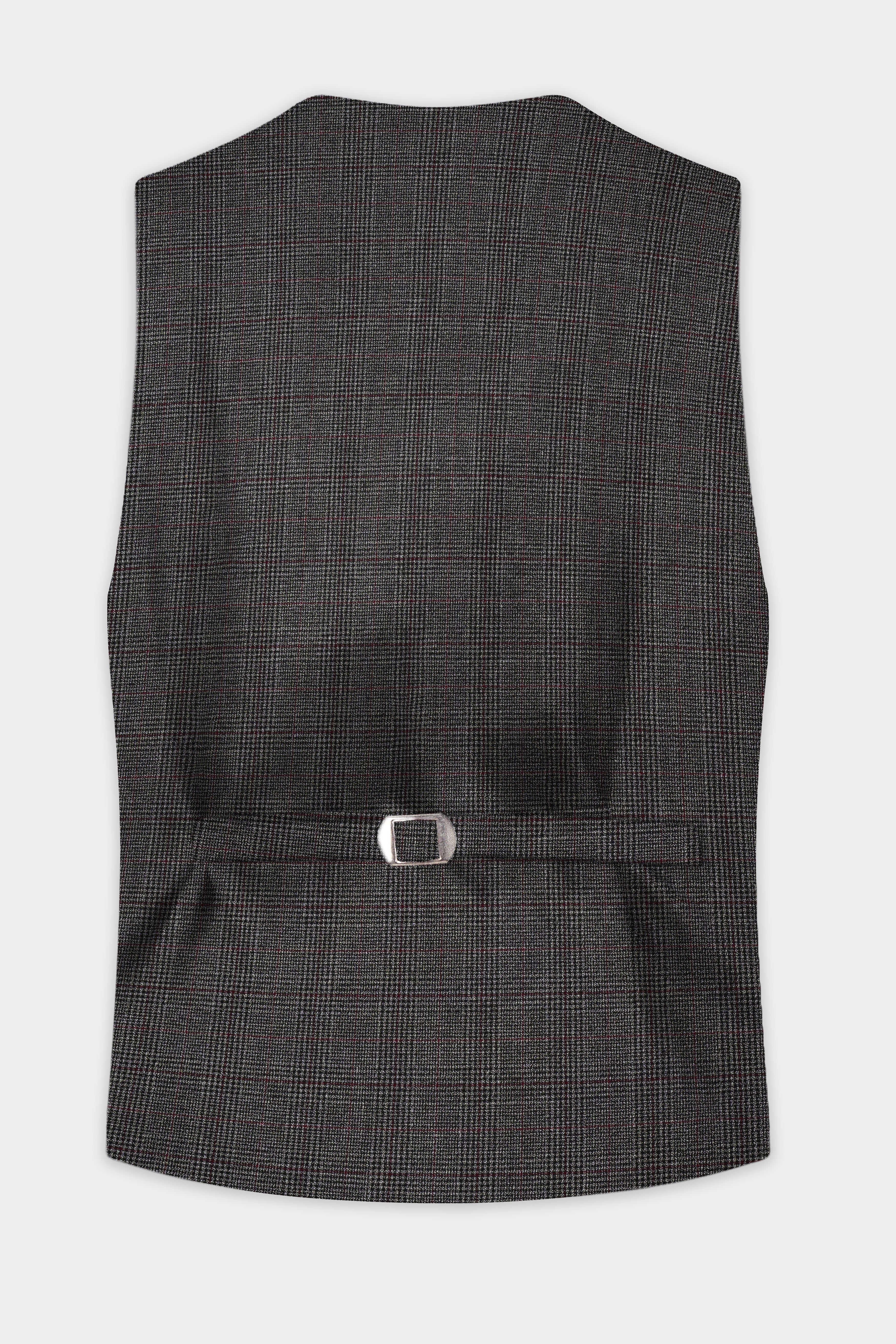 Iridium Gray Plaid Wool Rich Waistcoat