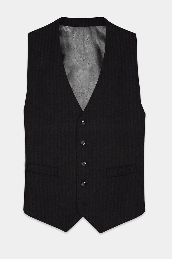 Jade Black Plaid Cotton Waistcoat