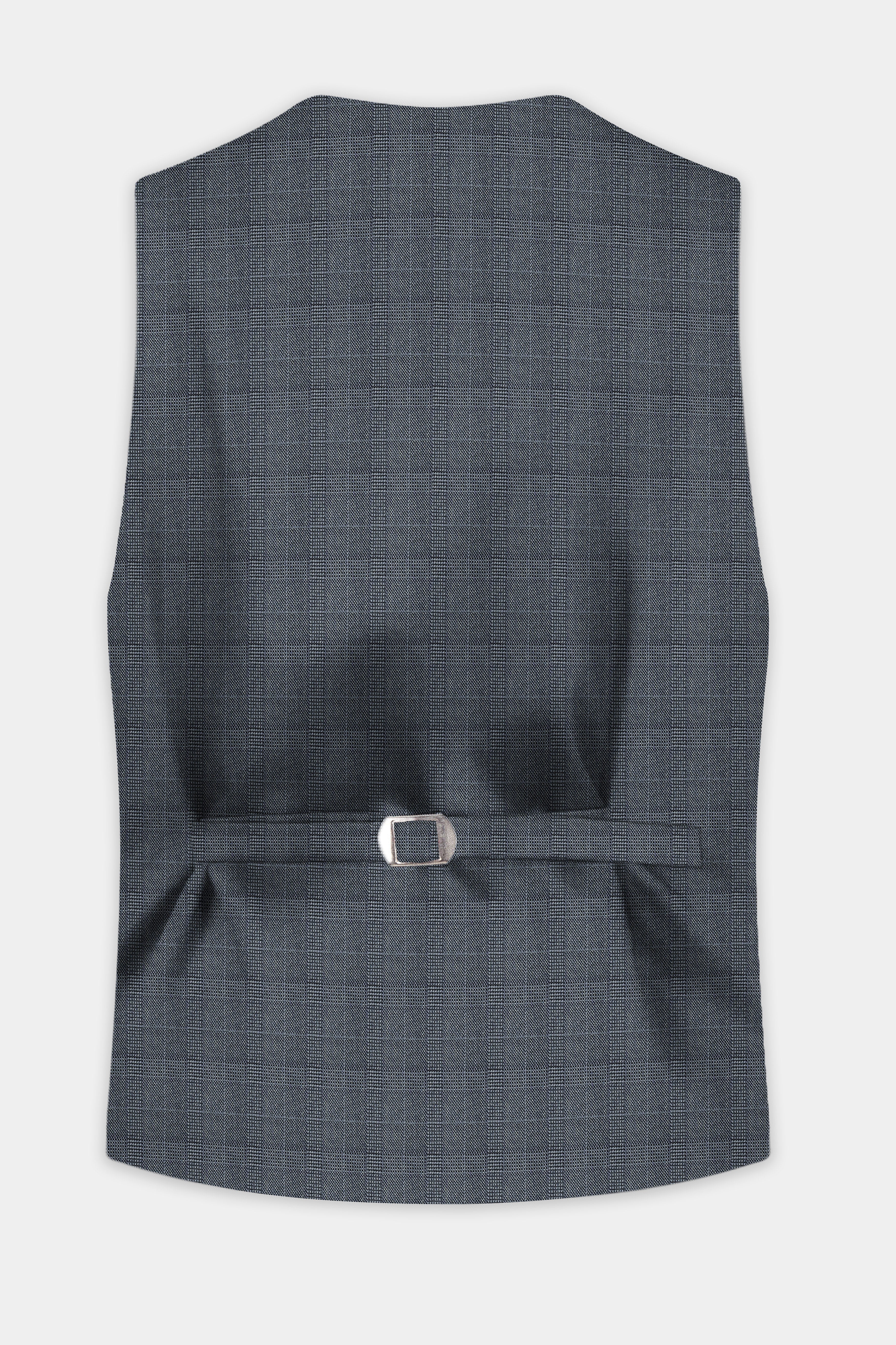 Trout Gray Windowpane Wool Rich Waistcoat